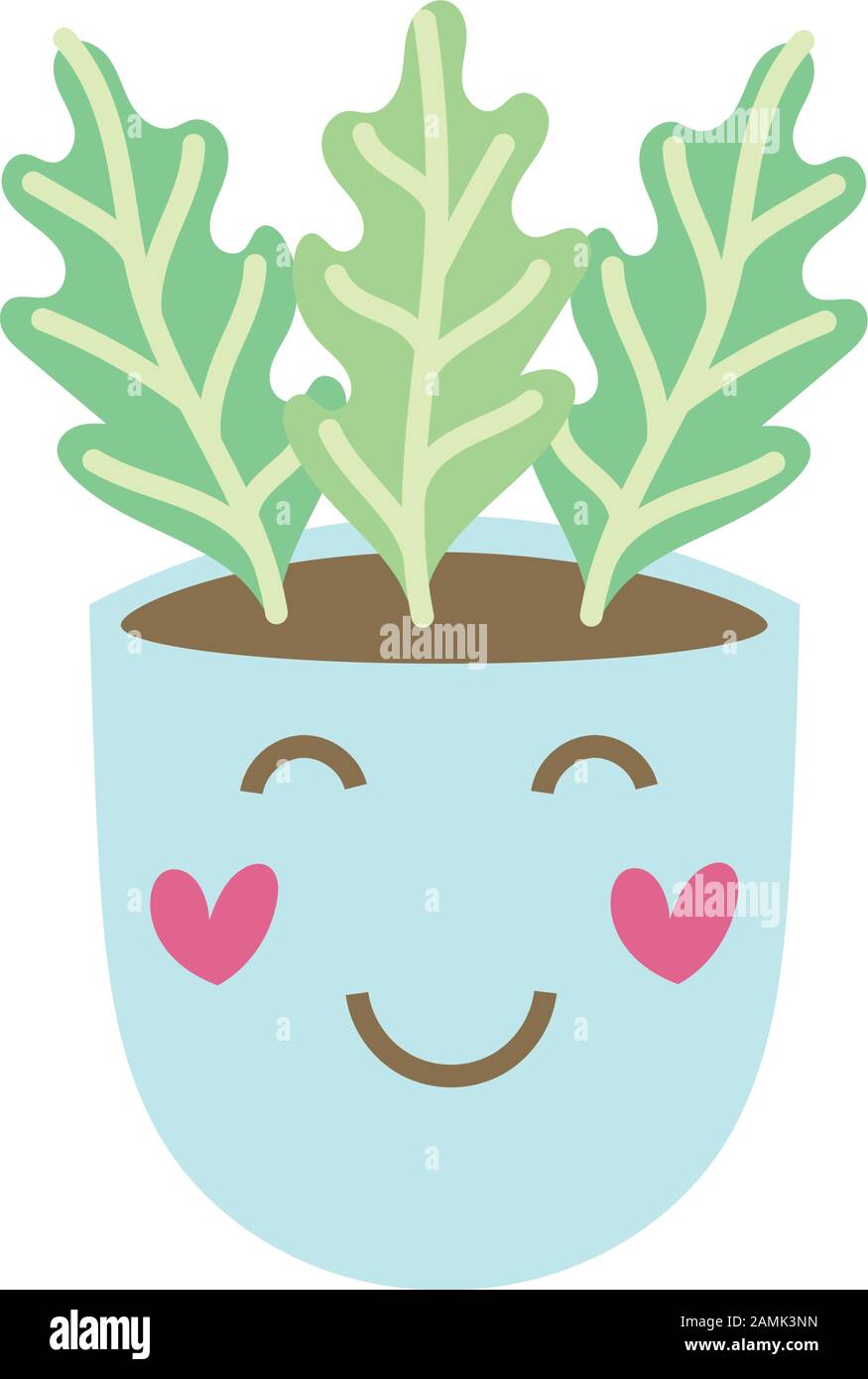 house plant in pot kawaii character Stock Vector Image & Art - Alamy