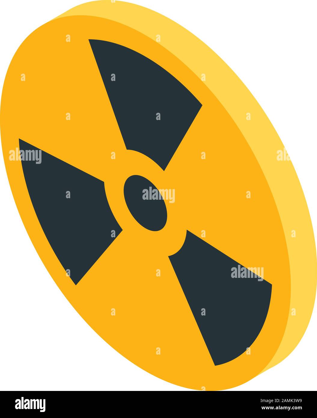 Danger radiation icon, isometric style Stock Vector