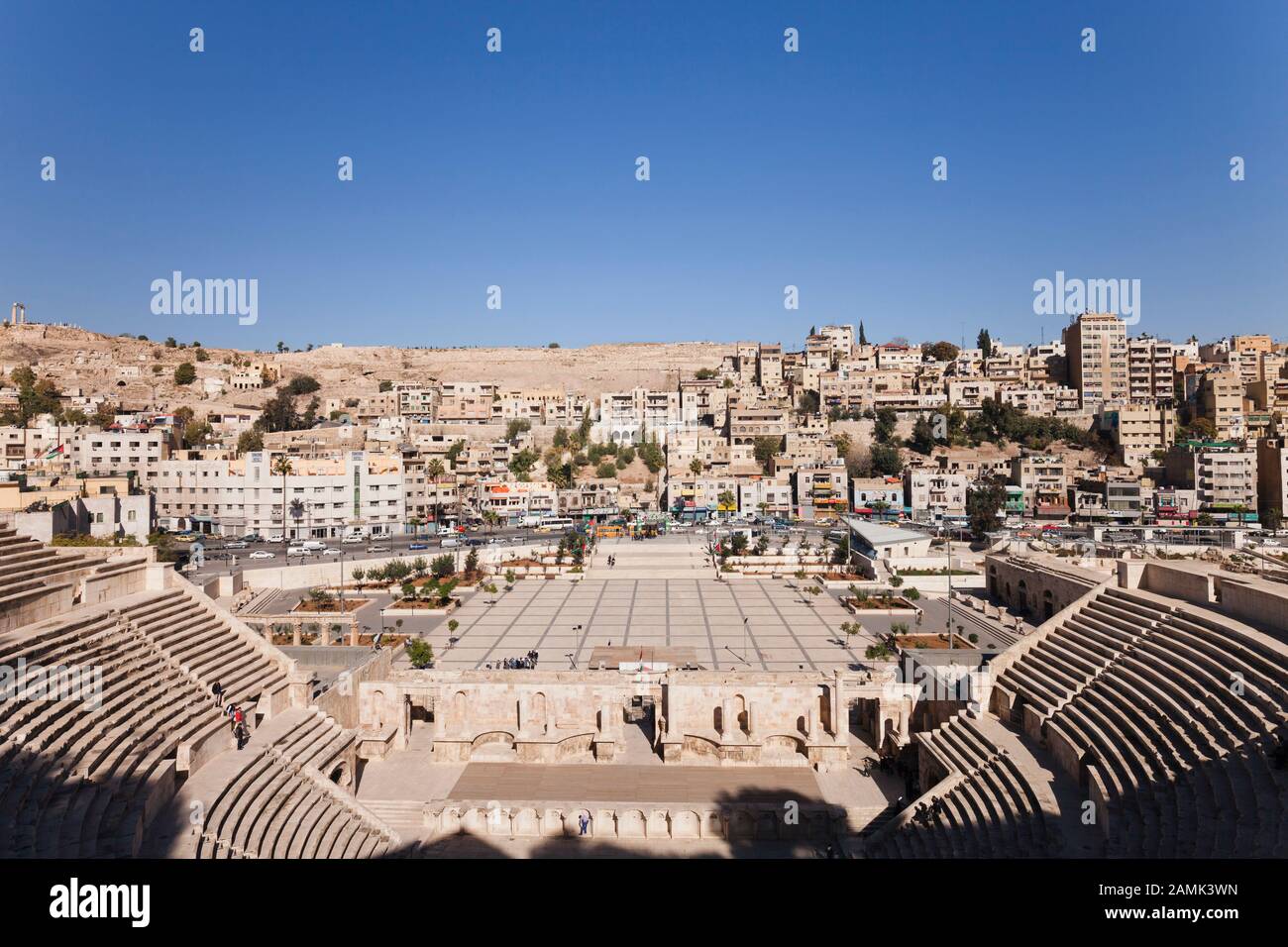Roman Theater of amman, Dense residential area at downtown, capital, amman city, Jordan, middle east, Asia Stock Photo