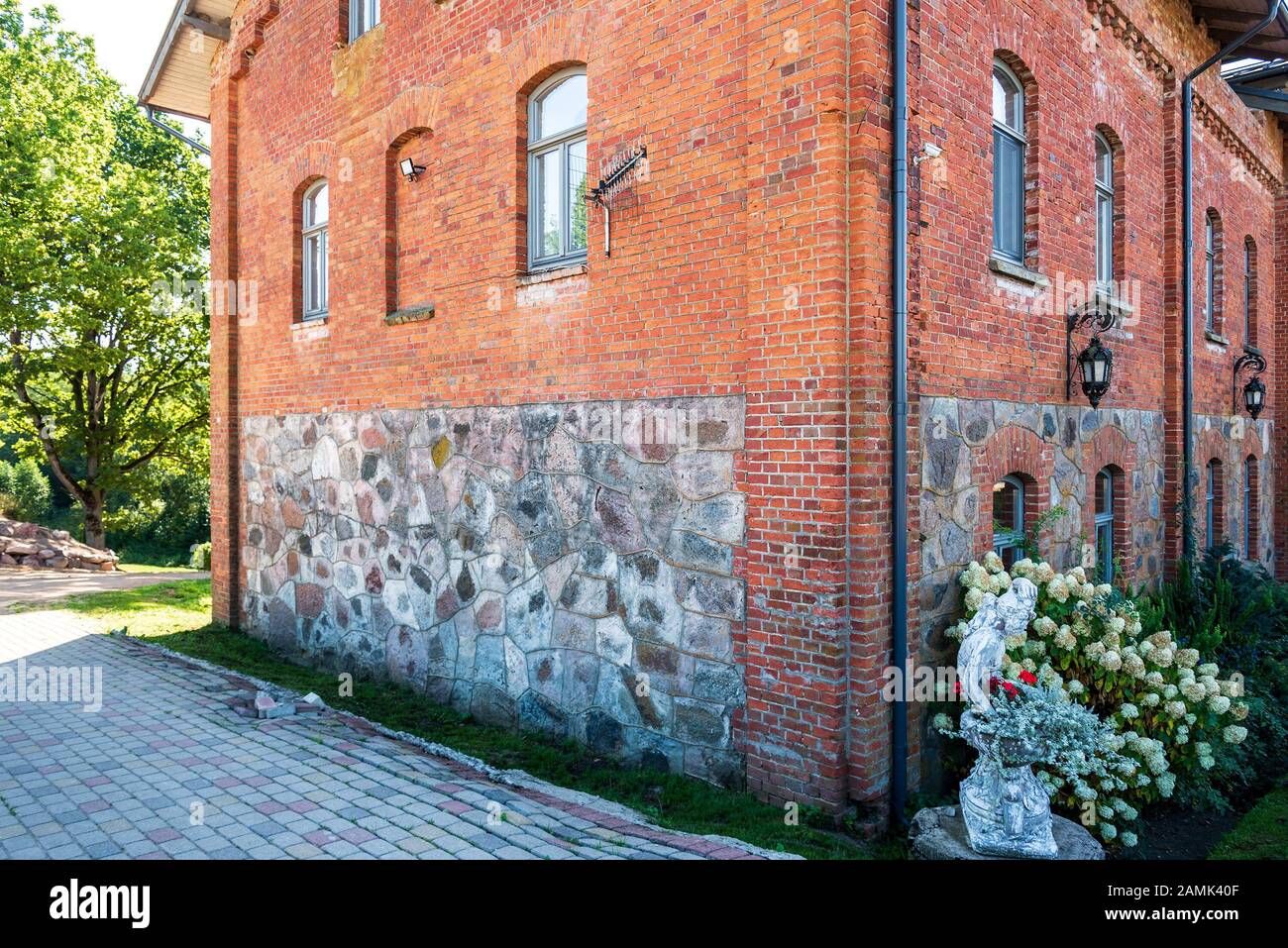 View to corner of brick manor house Stock Photo Alamy