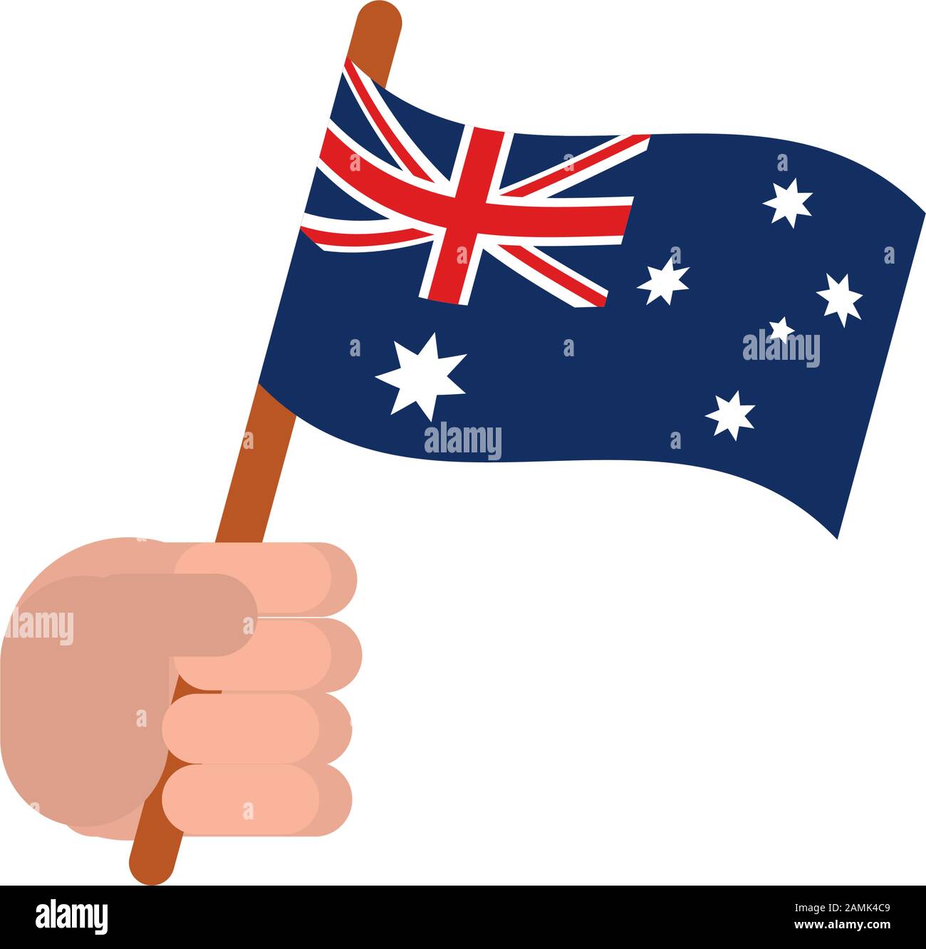 hand with flag australia icon on white background vector illustration ...
