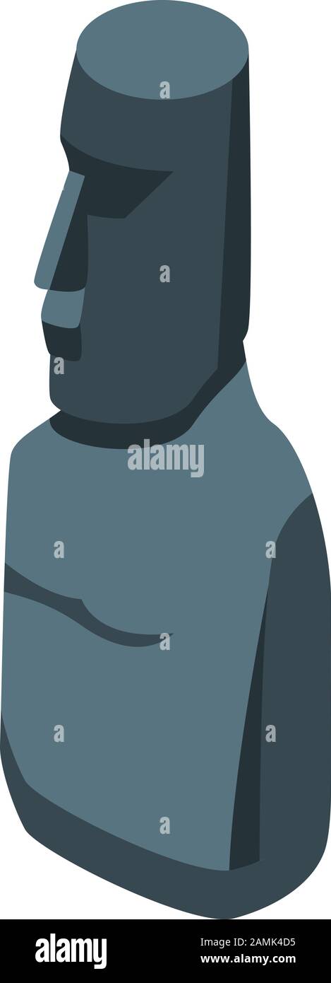 Easter island monument icon, isometric style Stock Vector