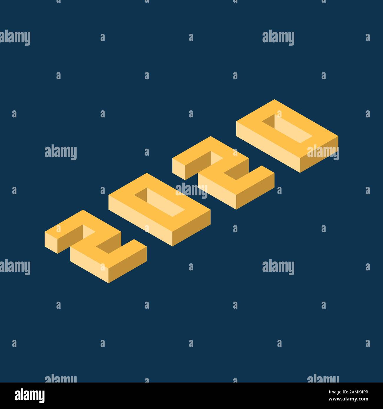 Happy new year 2020 isometric background, stock vector Stock Vector