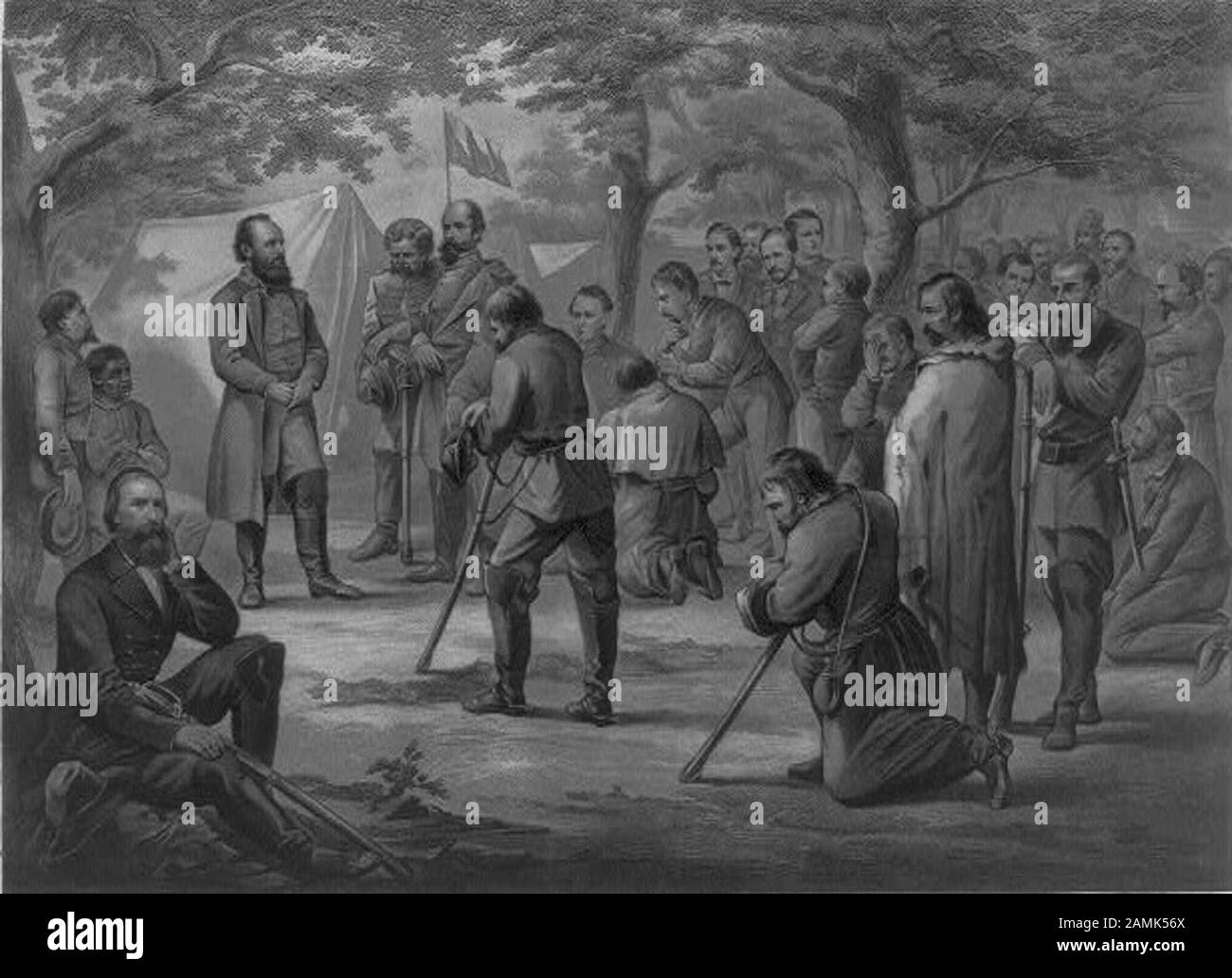 Prayer in "Stonewall" Jackson's camp, 1866 Stock Photo Alamy
