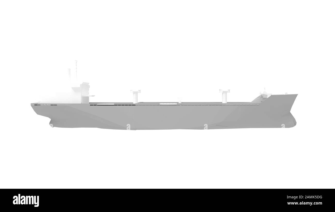 3d rendering of a large cargo container ship isolated on white background Stock Photo