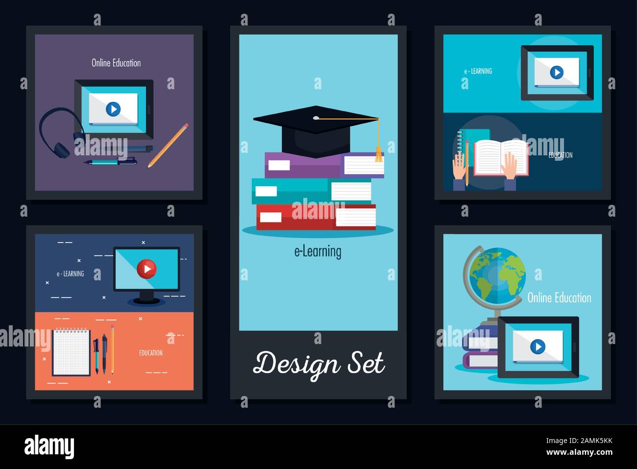 designs set of education online with icons Stock Vector Image & Art - Alamy