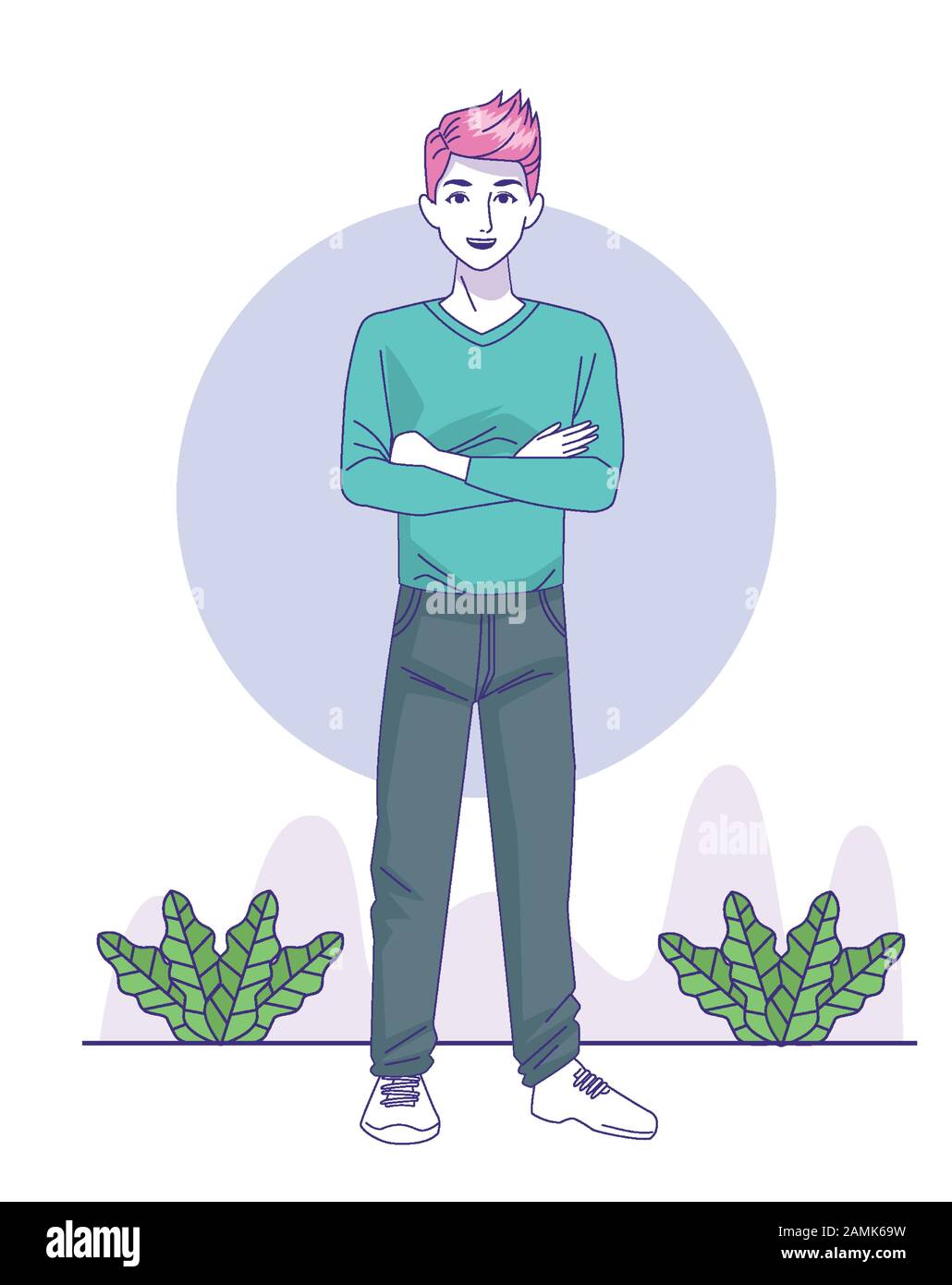 Smiling man avatar standing Stock Vector Images - Alamy