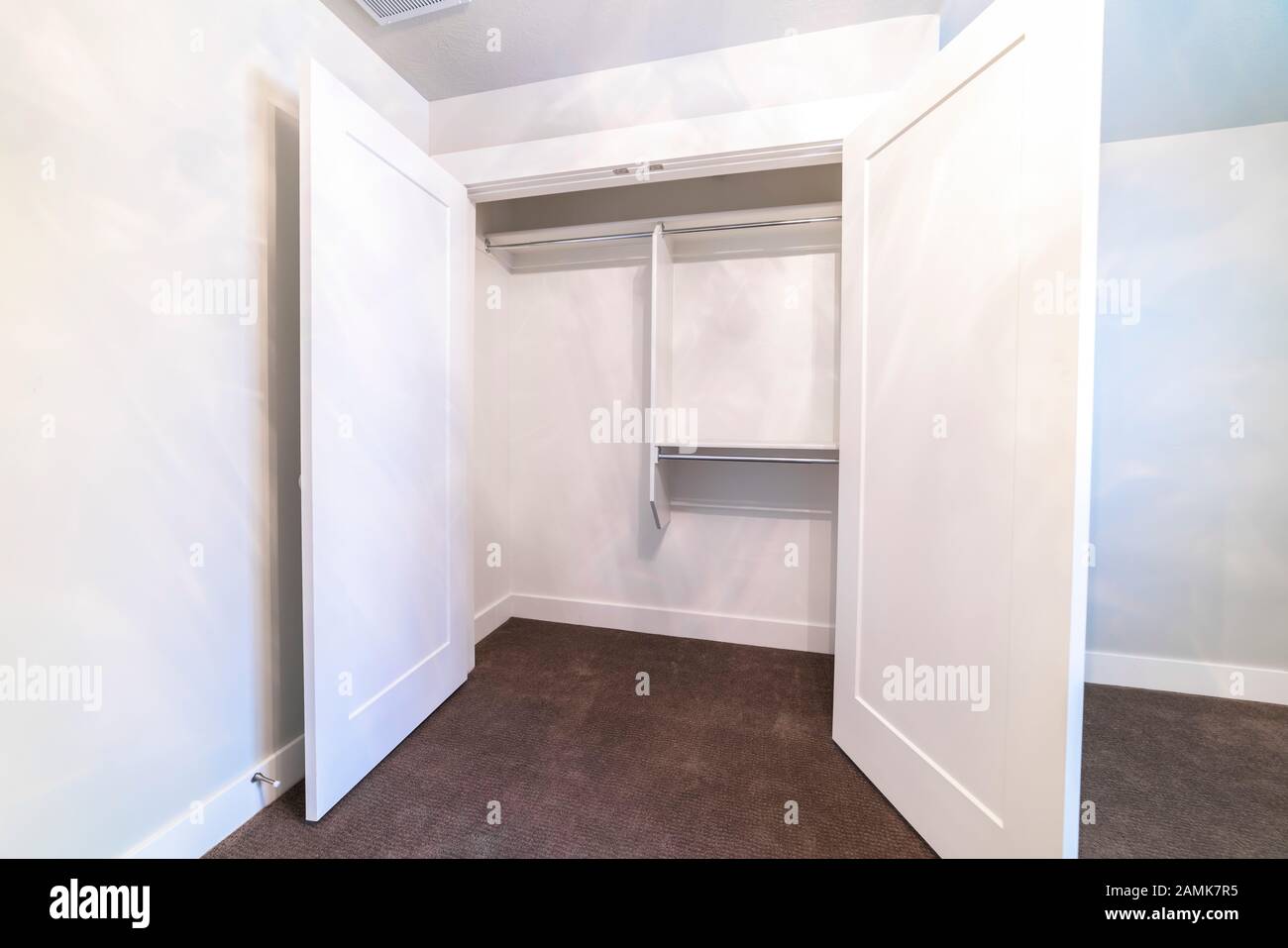 Wooden Open Closet Door Clothes Stock Photos Wooden Open Closet