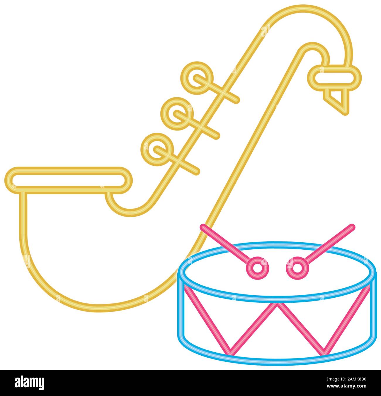 saxophone with drum musical instruments Stock Vector Image & Art Alamy