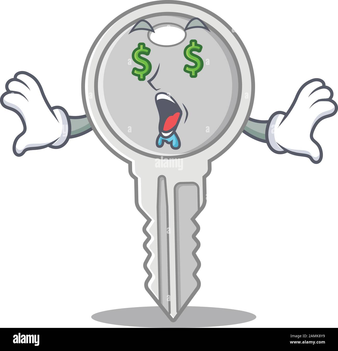 Happy rich key with Money eye cartoon character style Stock Vector ...