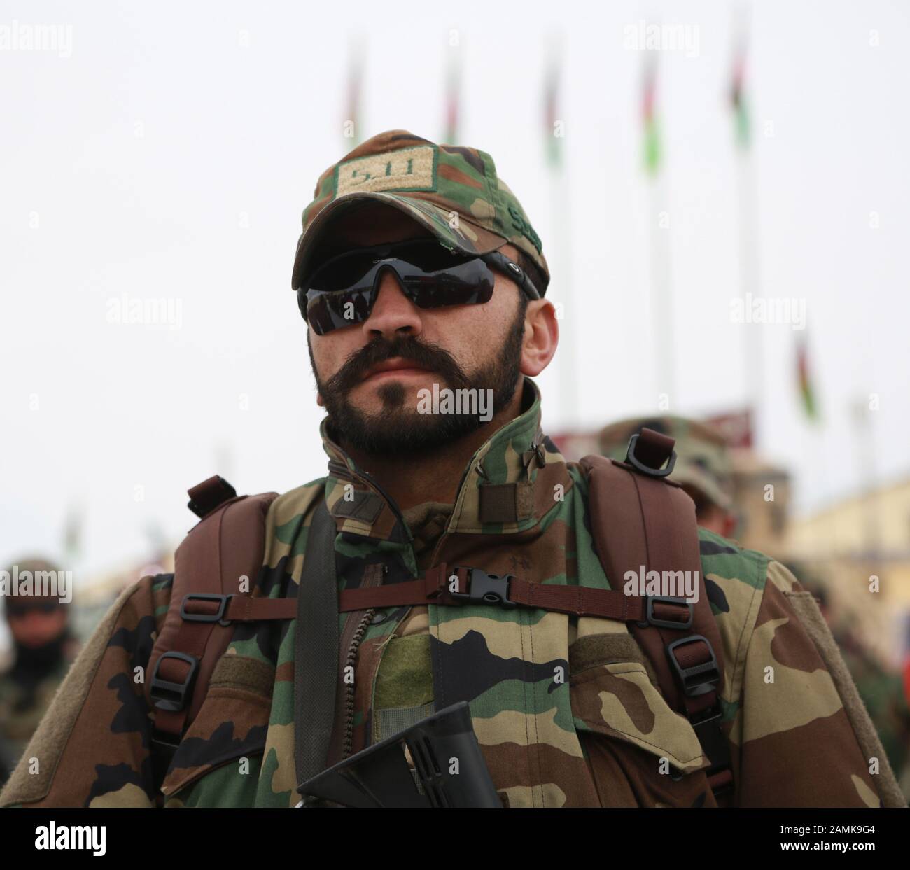 Kabul, Afghanistan. 13th Jan, 2020. An Afghan commando force member ...