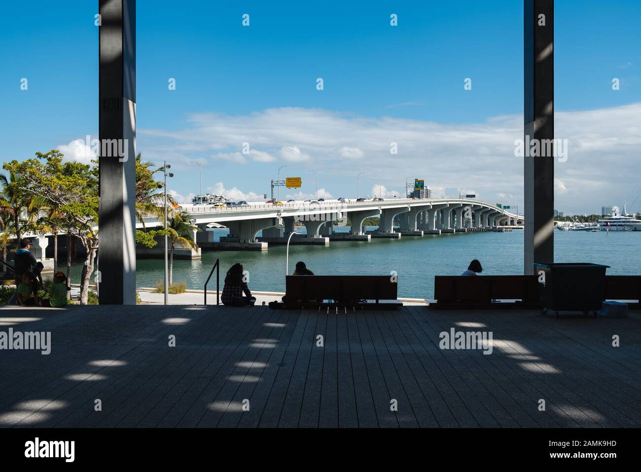 A View of MacArthur Causeway from Perez Art Museum Stock Photo