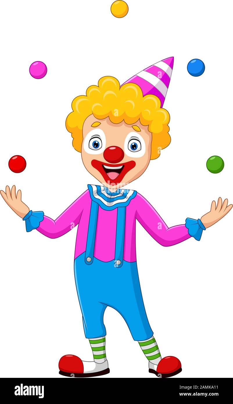 Happy clown juggling with colorful balls Stock Vector Image & Art - Alamy