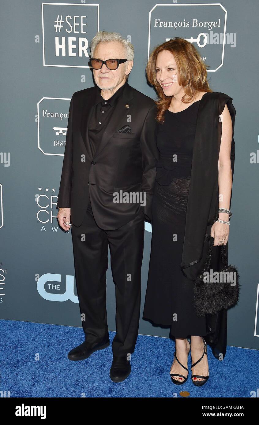 SANTA MONICA, CA - JANUARY 12: Harvey Keitel (L) and Daphna Kastner