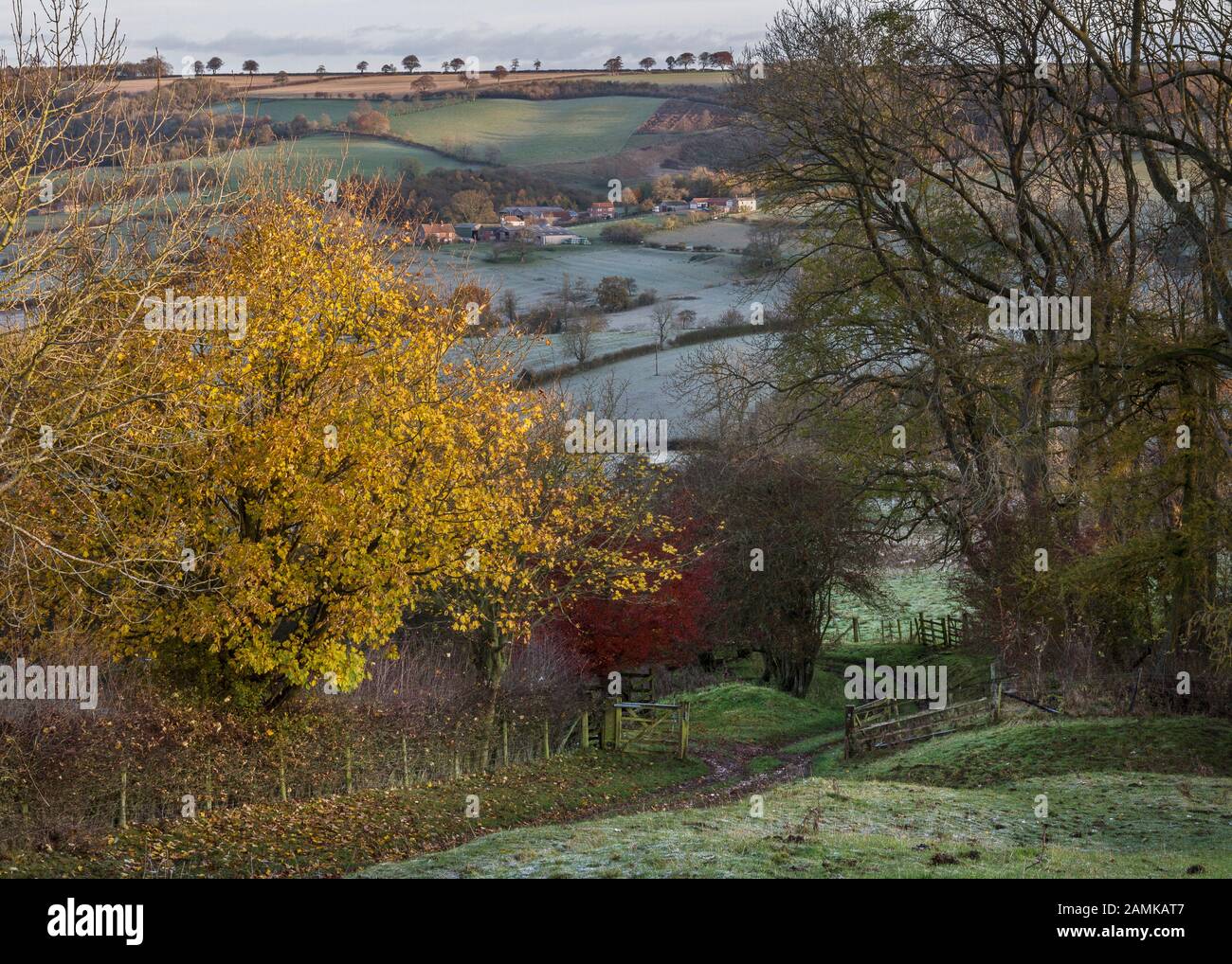 Uncleby Village Yorkshire Wolds Stock Photo