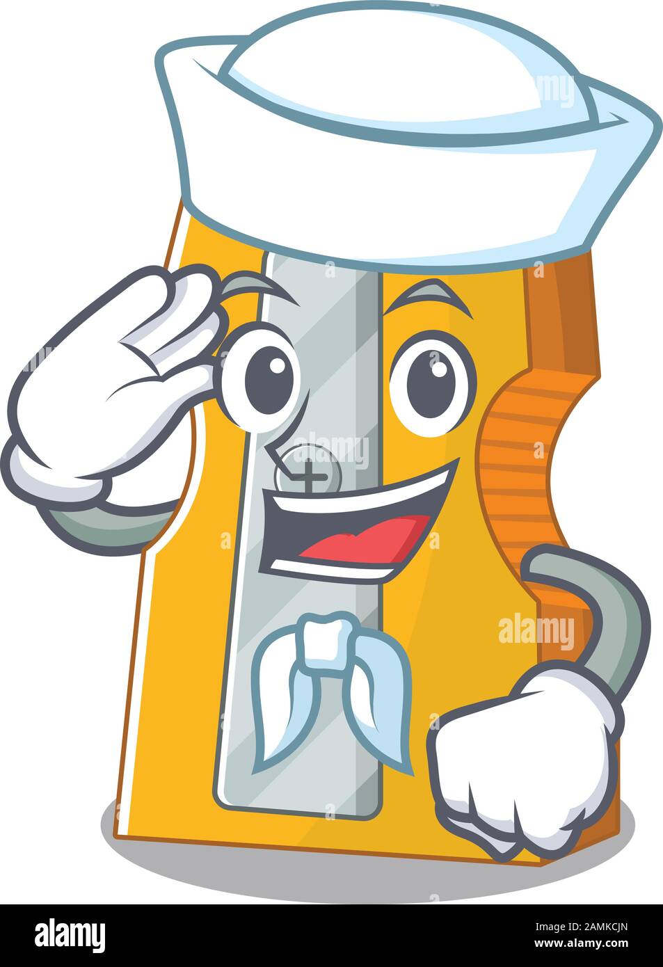 A mascot design of pencil sharpener Sailor wearing hat Stock Vector ...