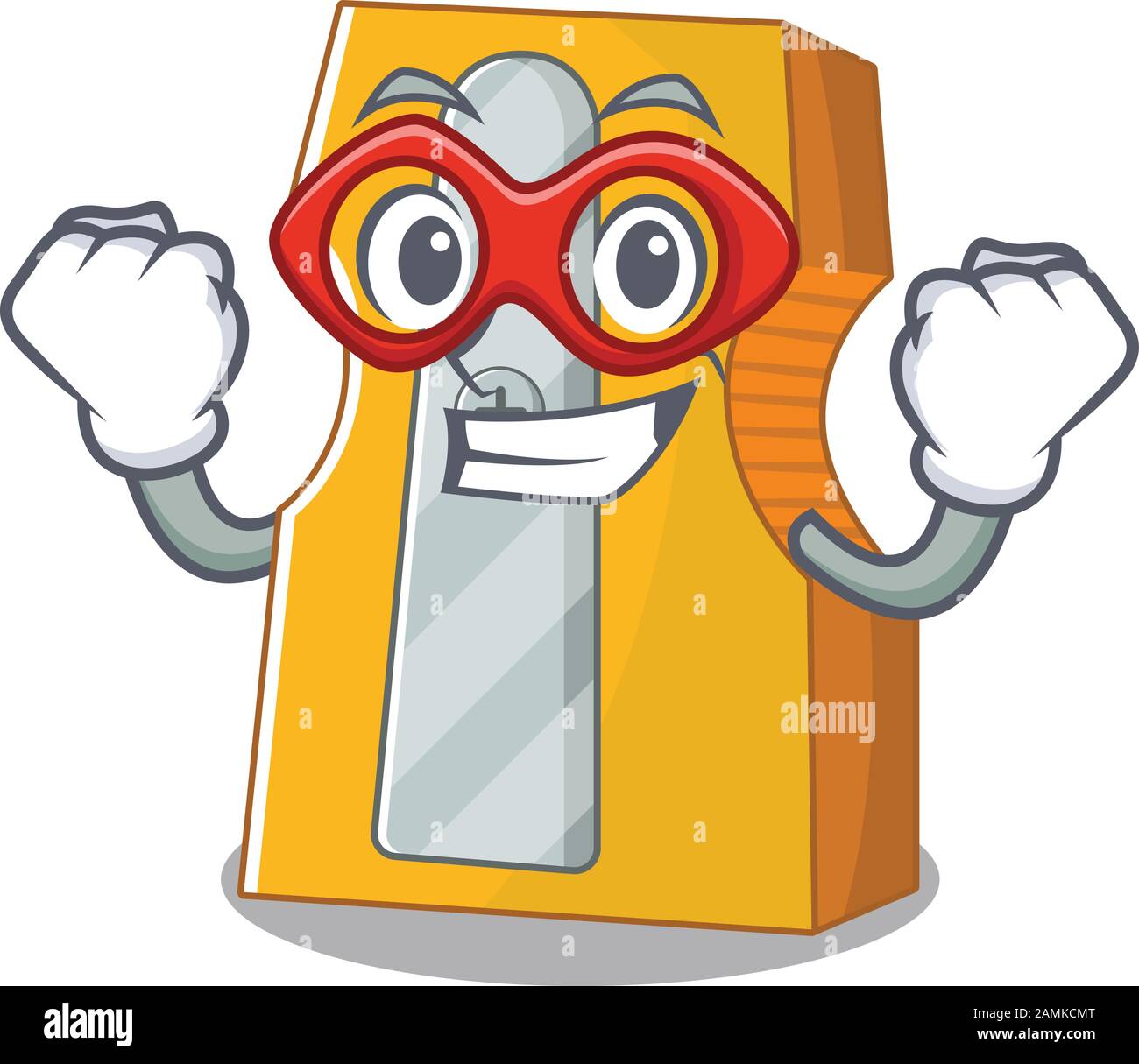 Smiley mascot of pencil sharpener dressed as a Super hero Stock Vector ...