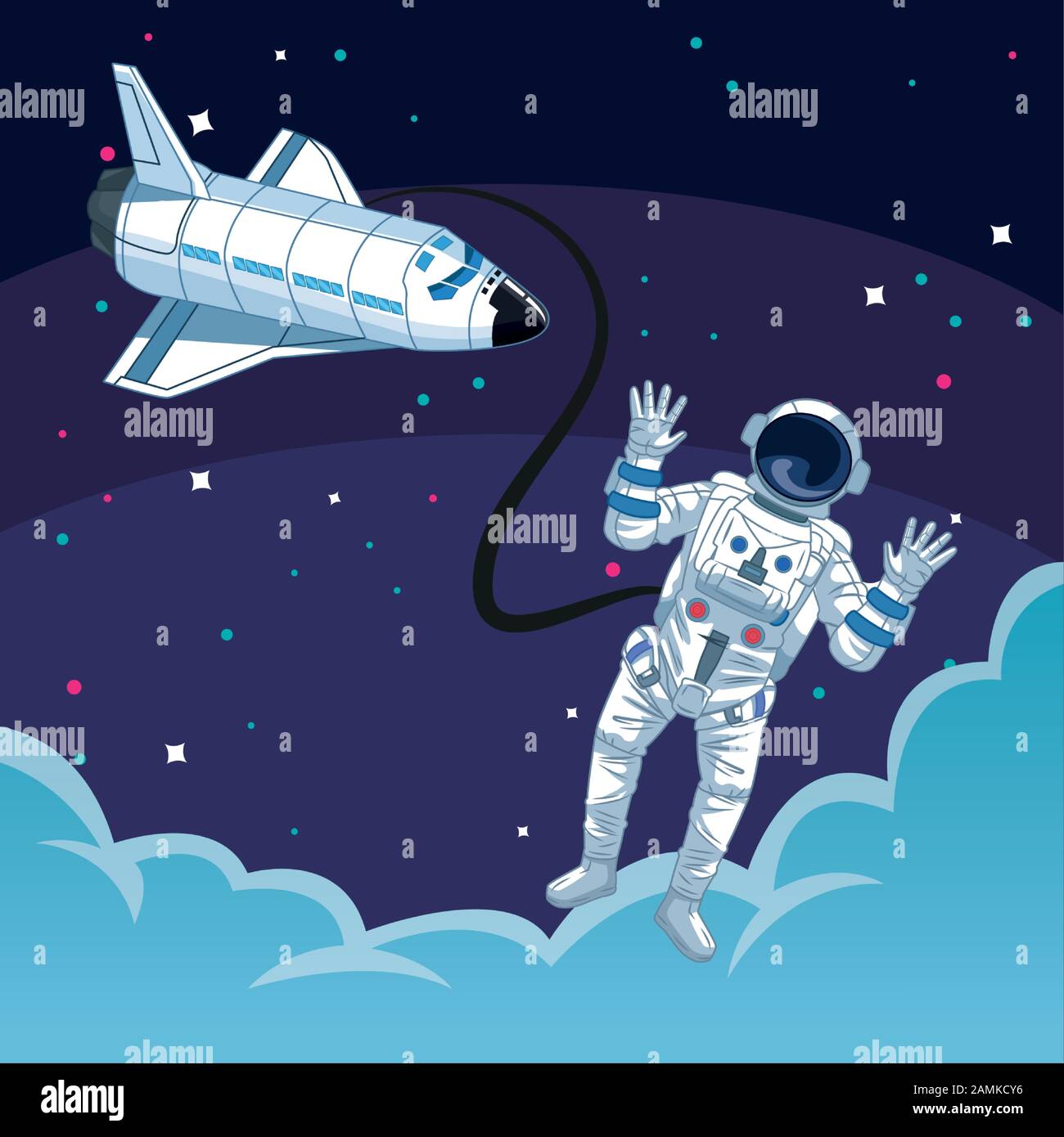 Zero gravity astronaut space station Stock Vector Images - Alamy