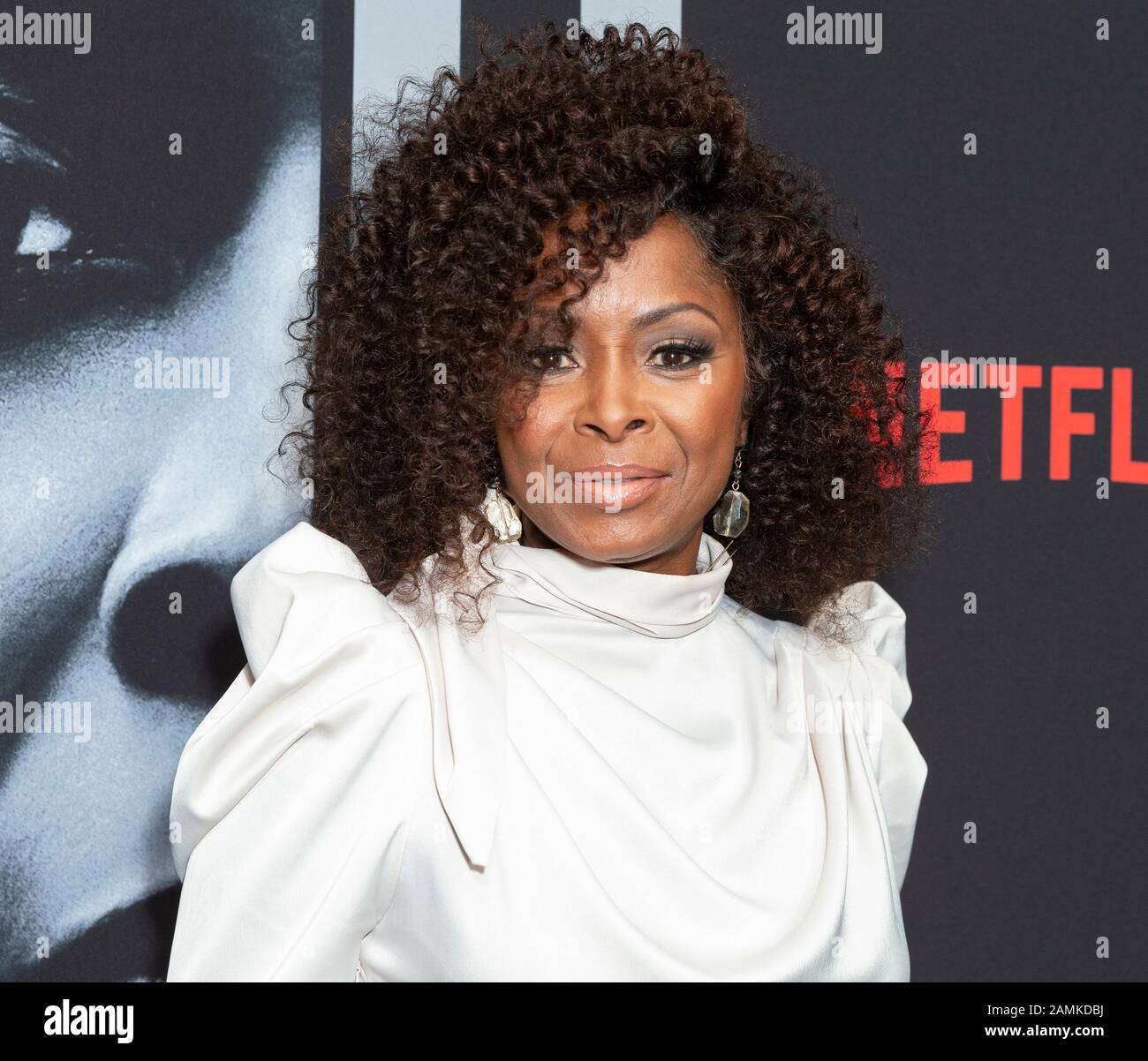 Crystal Fox attends premiere of Netflix A Fall From Grace at Metrograph