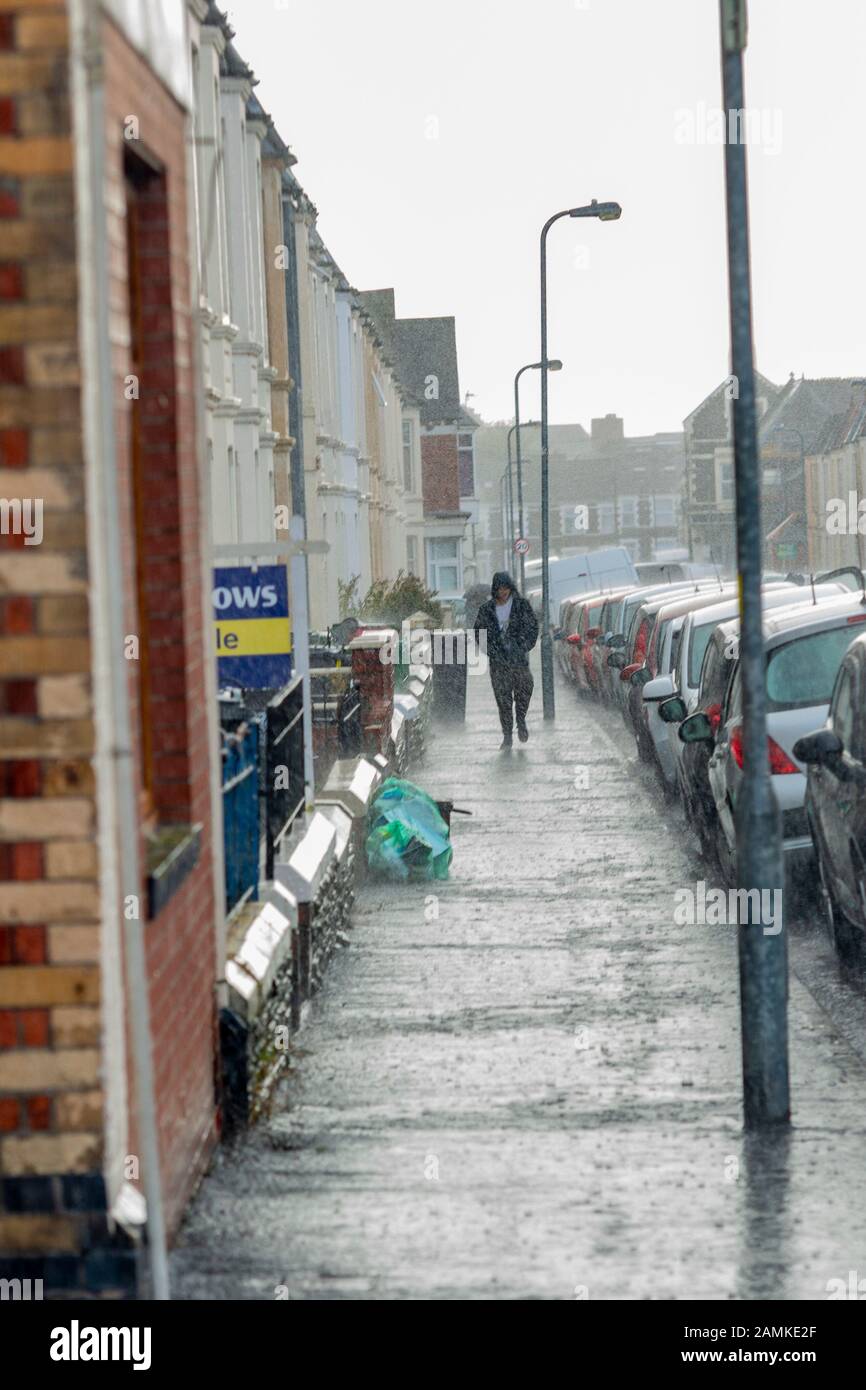 Rainy Weather in the Welsh Capital of Cardiff, UK Stock Photo Alamy