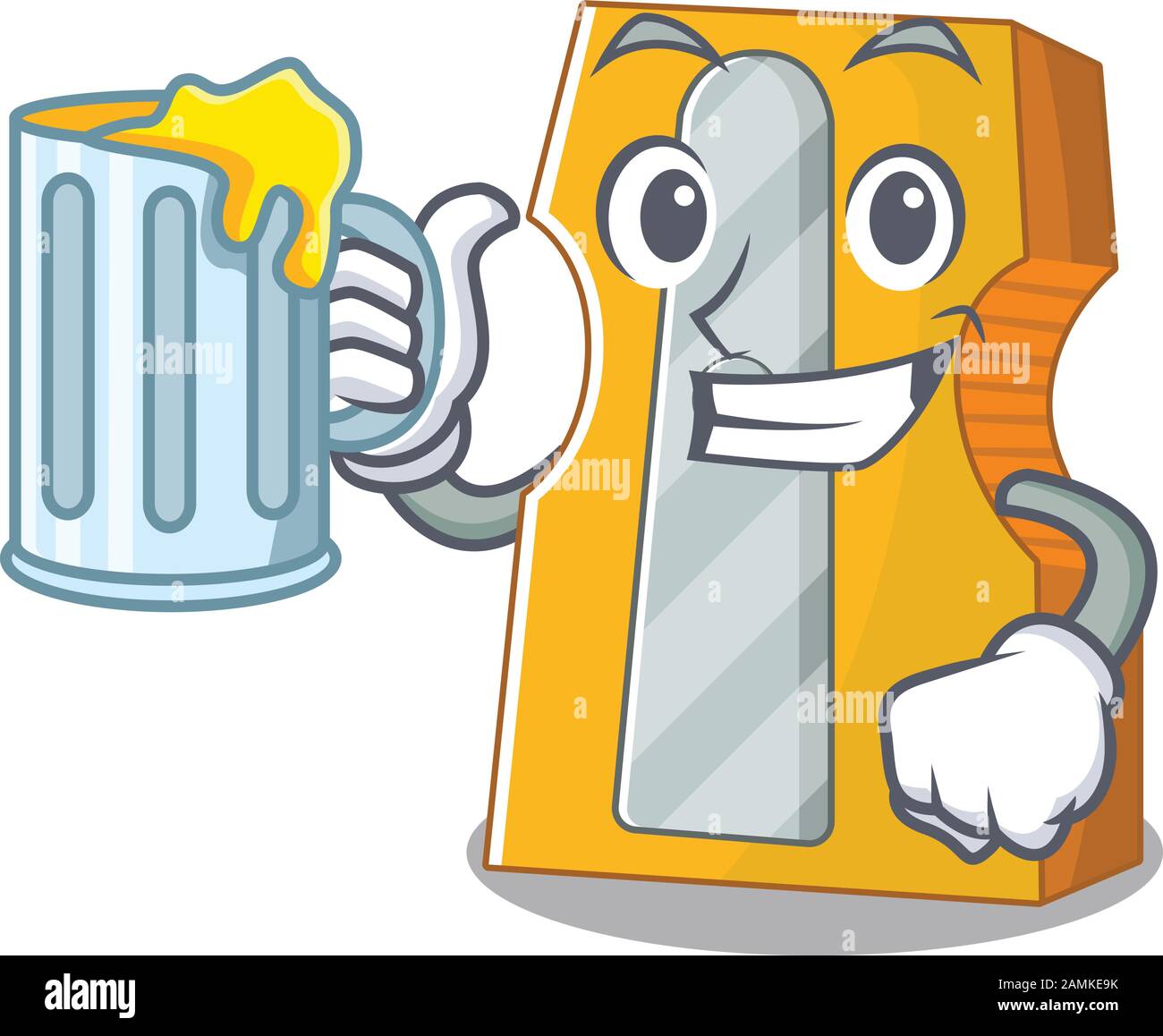 Happy pencil sharpener mascot design with a big glass Stock Vector ...