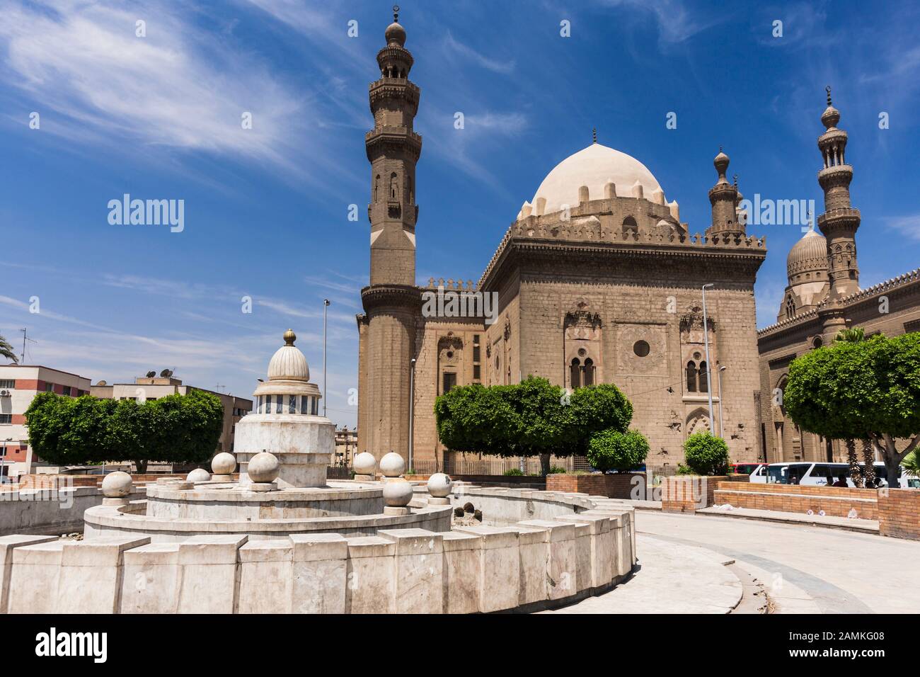 Sultan Hassan Mosque, Mosque-Madrassa of Sultan Hassan, al Rifai Mosque, Al-Rifa'i Mosque, old Cairo, Islamic area, cairo, Egypt, North Africa, Africa Stock Photo