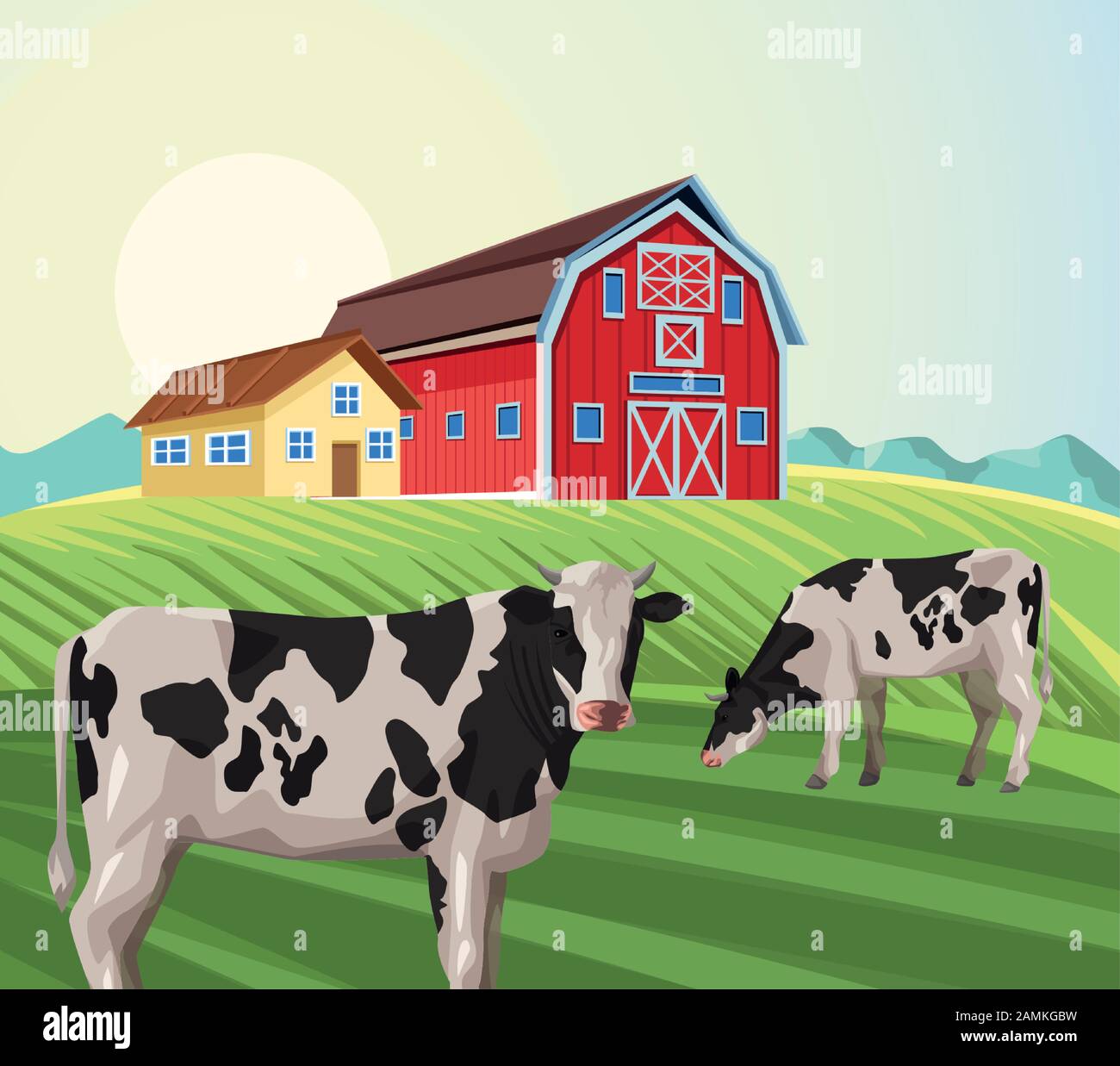 Cow Field Drawing High Resolution Stock Photography And Images Alamy