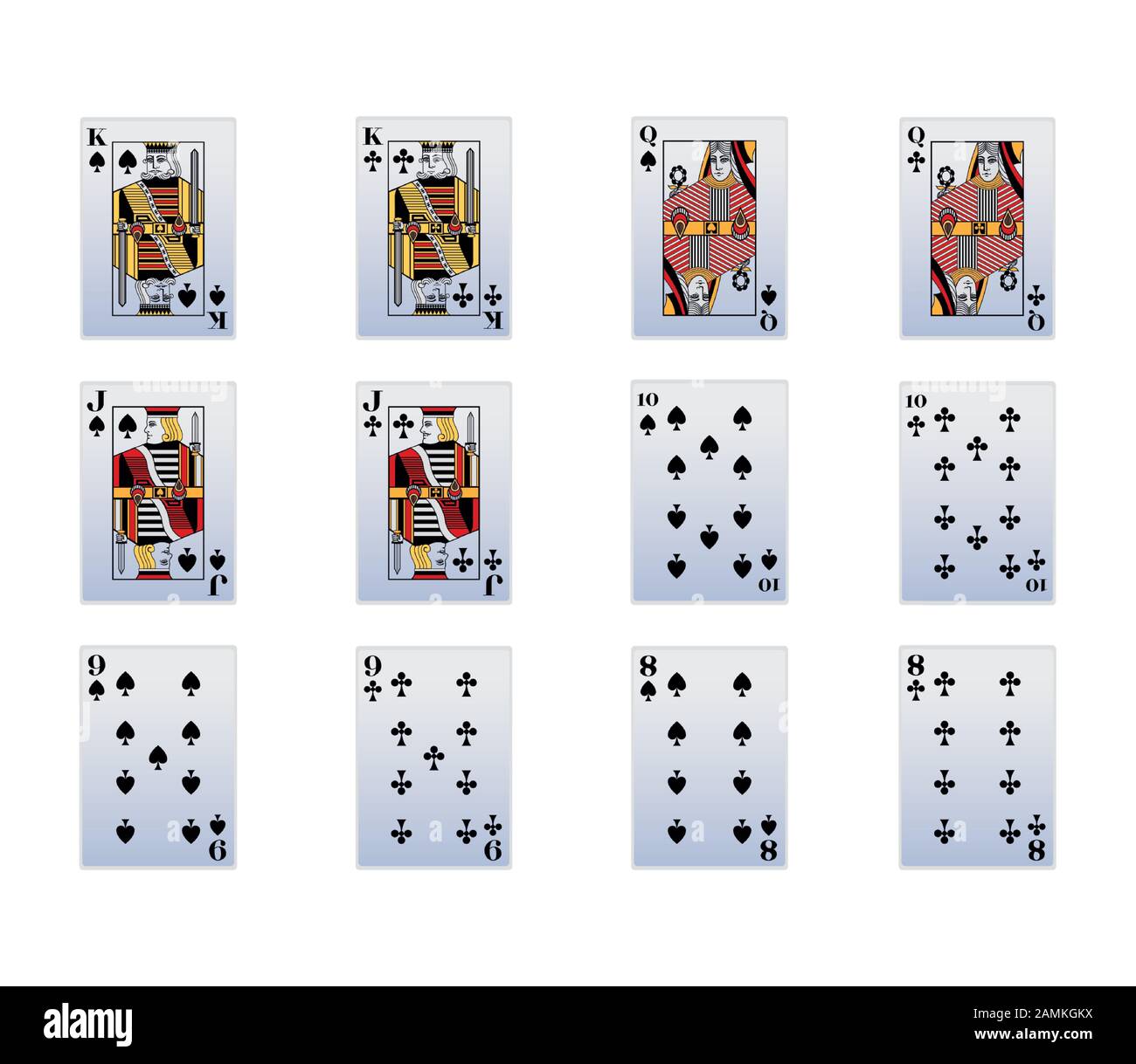 Cards of spade and Club suit icon set Stock Vector Image & Art Alamy