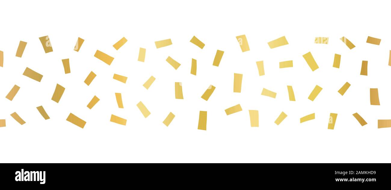 Gold foil confetti Seamless horizontal border. Geometric abstract ...