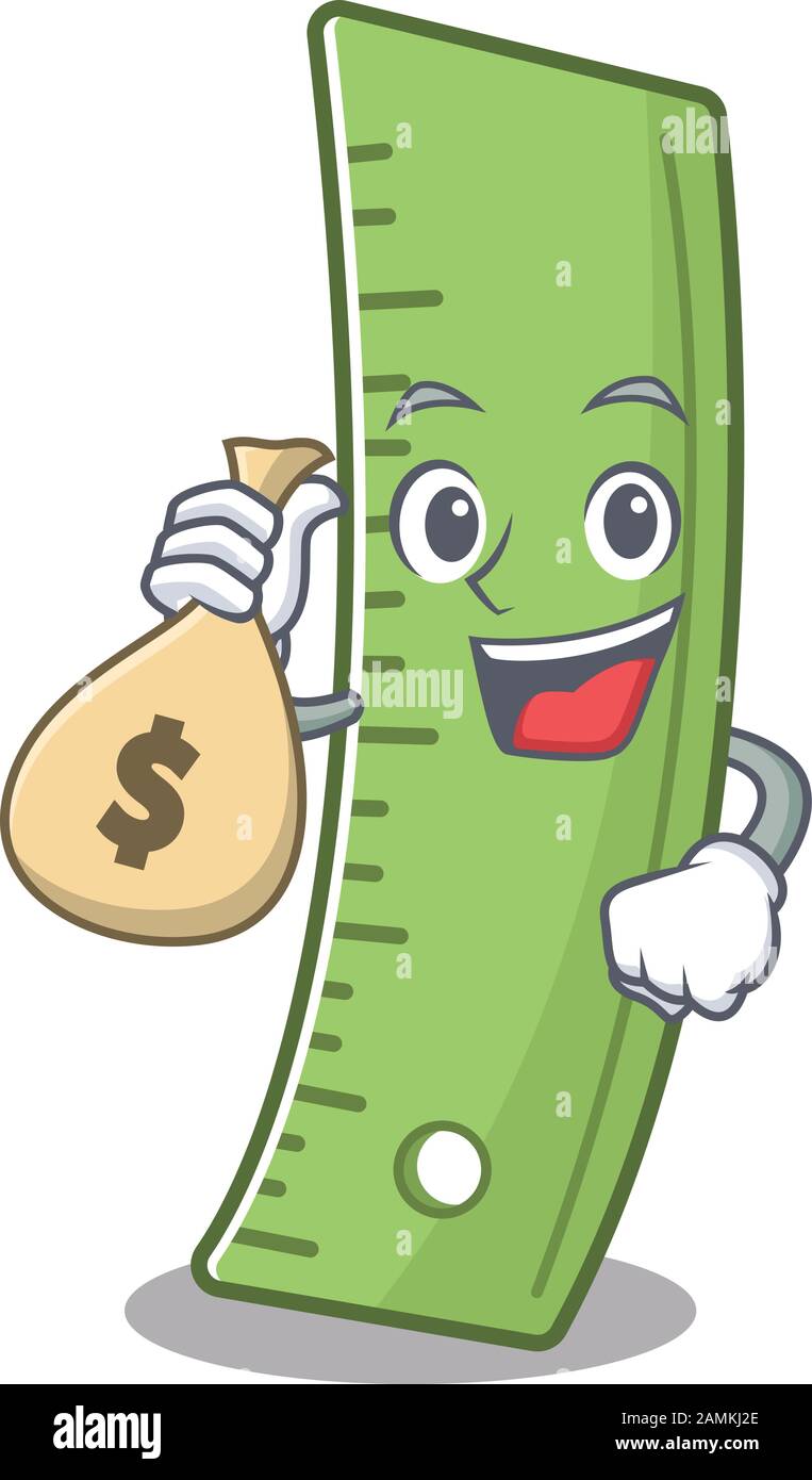 Happy rich ruler cartoon character with money bag Stock Vector Image ...