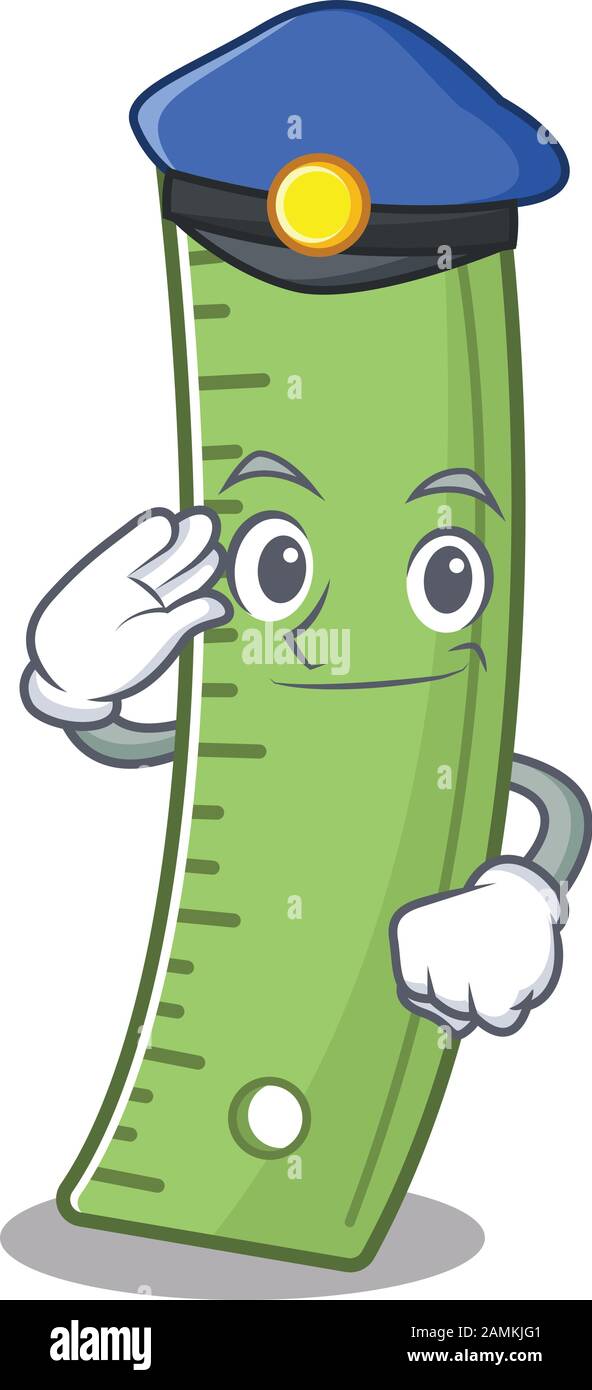 Ruler Cartoon mascot performed as a Police officer Stock Vector Image ...