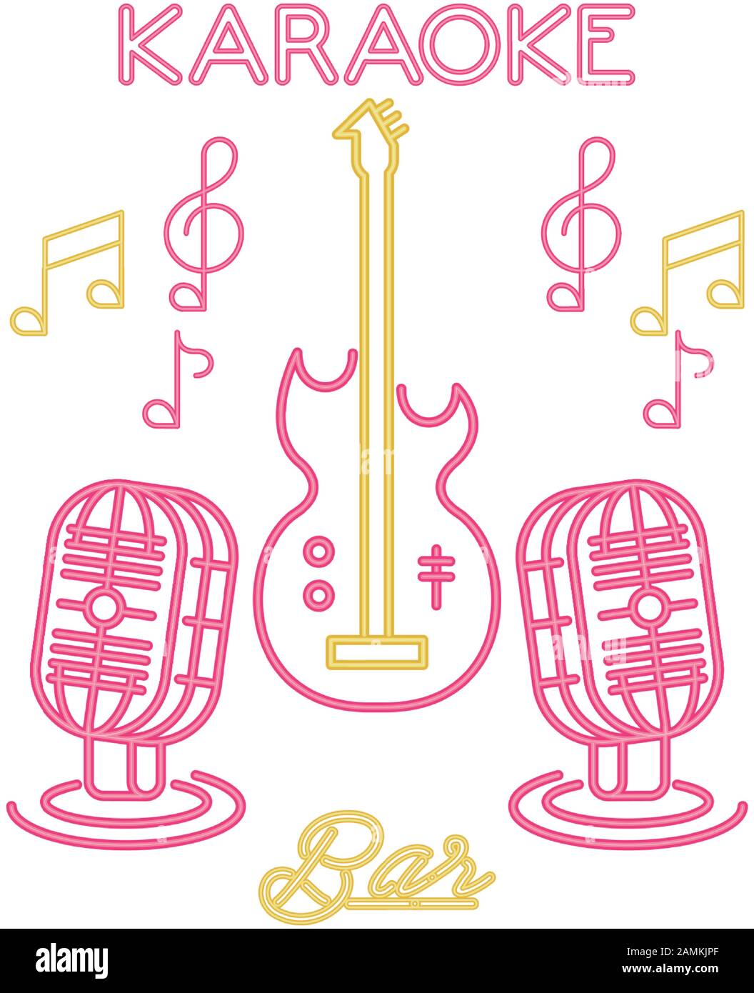 microphone sound with karaoke bar lettering Stock Vector Image & Art