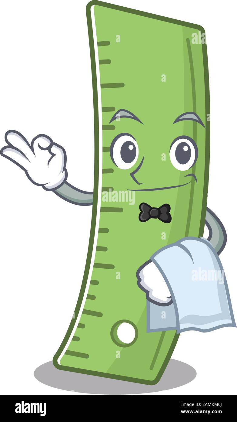 A Ruler Character Friendly ruler Character stand as a Waiter character Stock Vector Image ...