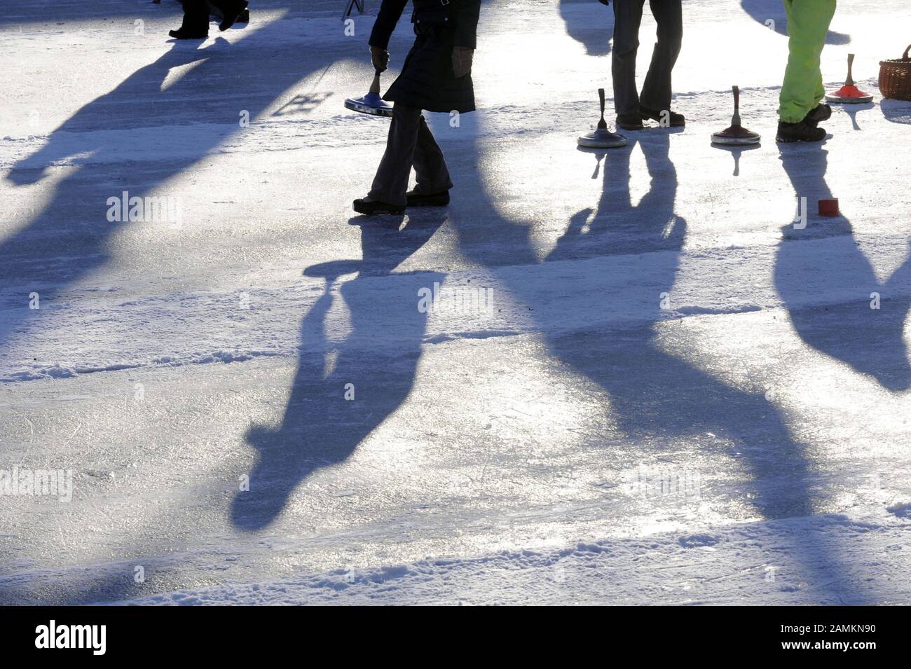 Curling on the Nymphenburg Canal. [automated translation] Stock Photo