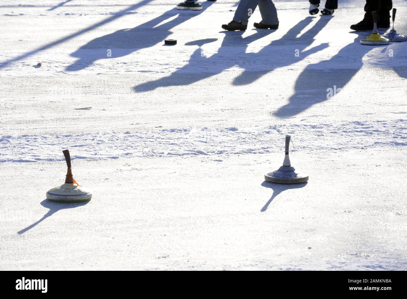 Curling on the Nymphenburg Canal. [automated translation] Stock Photo