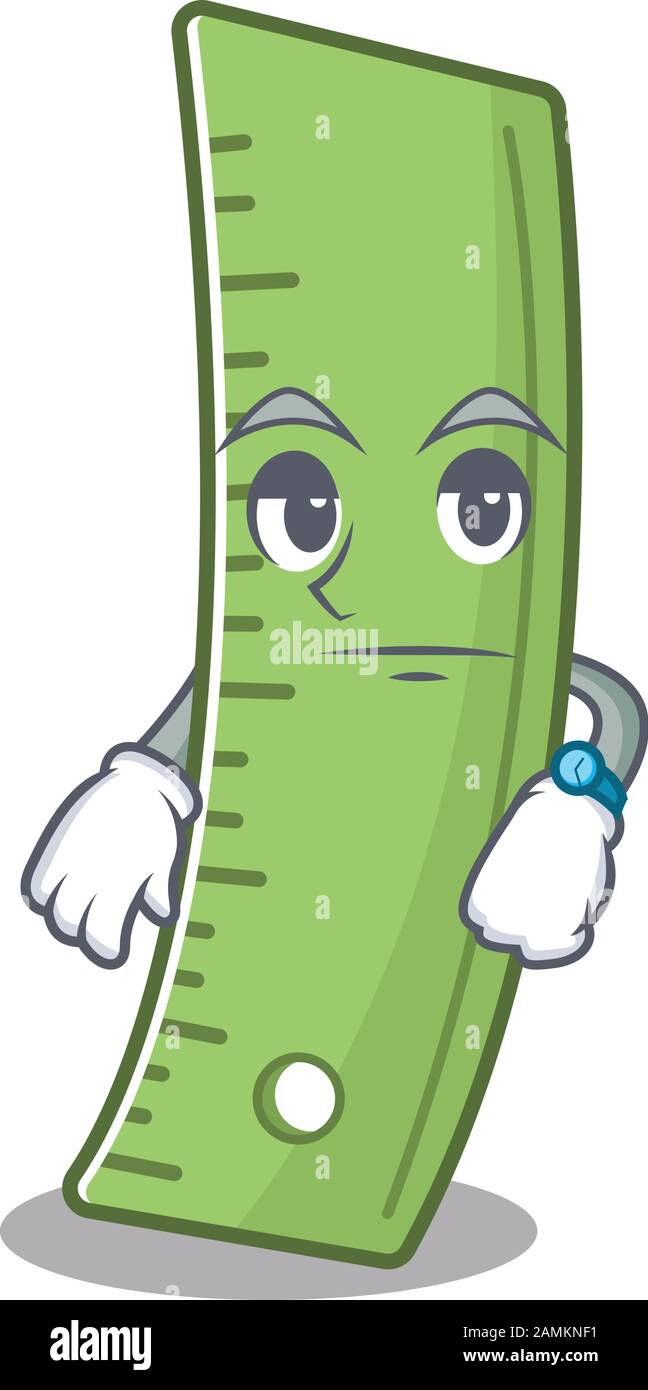 cartoon character design of ruler on a waiting gesture Stock Vector ...
