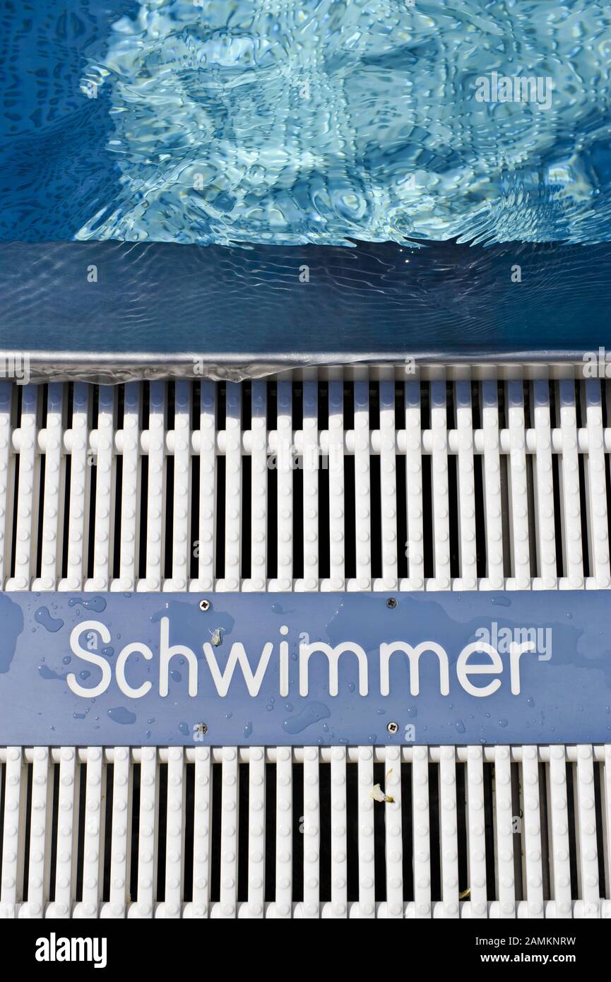 Swimming pool at the Michaelibad in Munich. In the picture the area for 'float'. [automated translation] Stock Photo