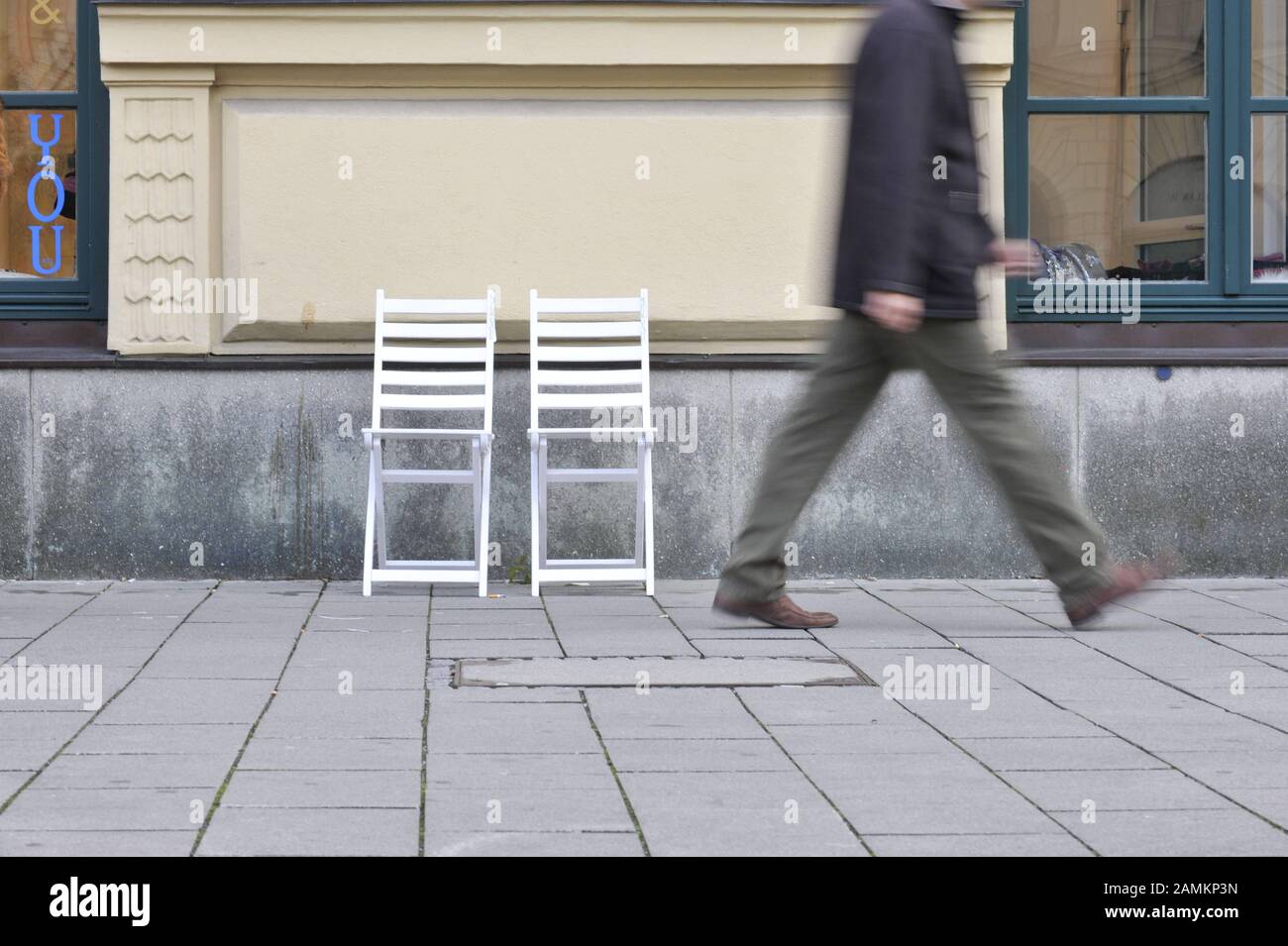 Two empty folding chair on hi-res stock photography and images - Alamy