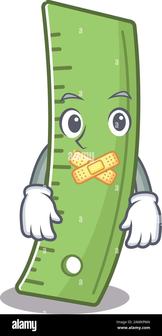 a silent gesture of ruler mascot cartoon character design Stock Vector ...