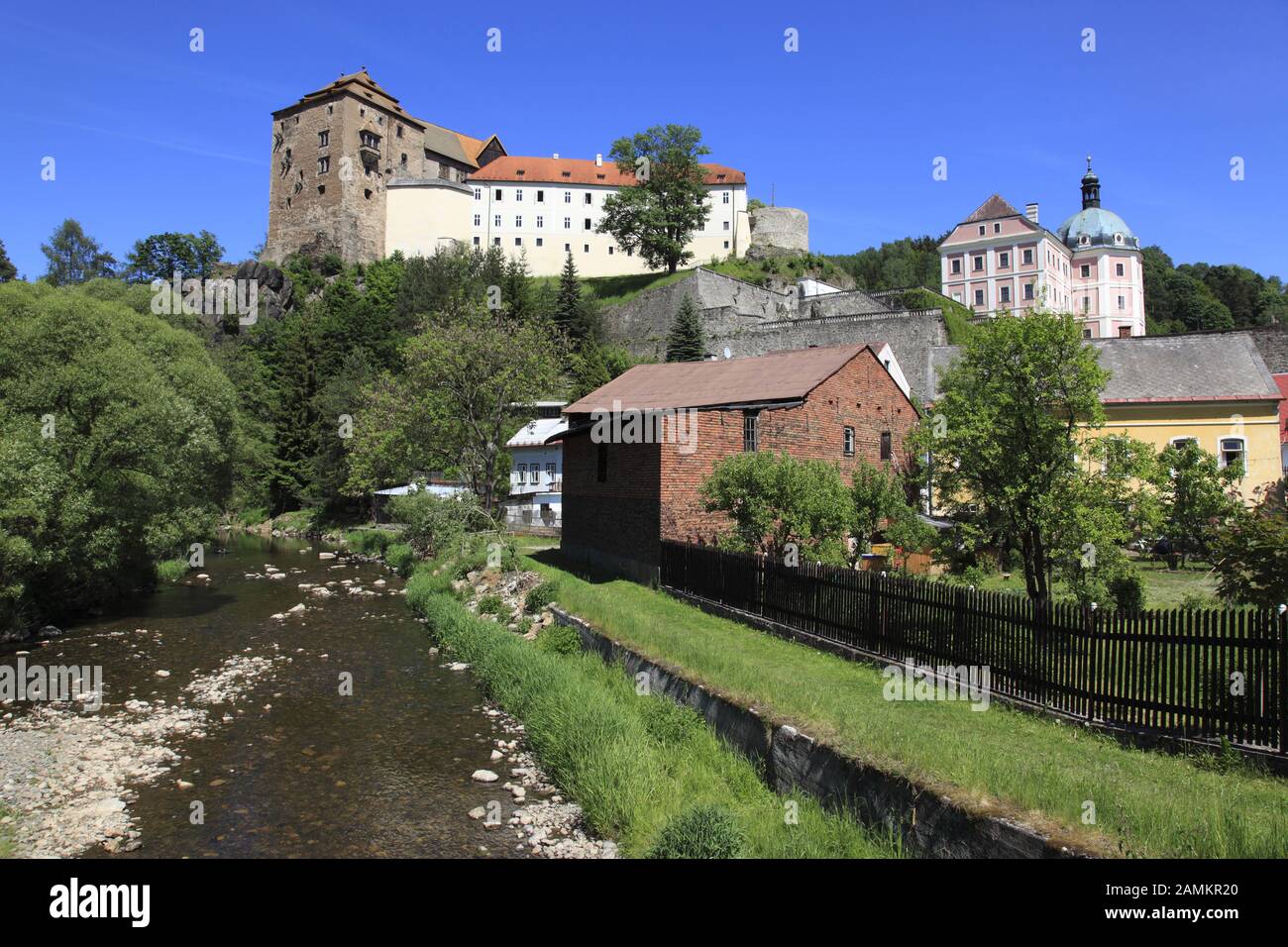 Becov nad Teplou Castle and Chateau, , German Petschau, in the town of the same name, Tepla River, Czech Republic, Europe [automated translation] Stock Photo