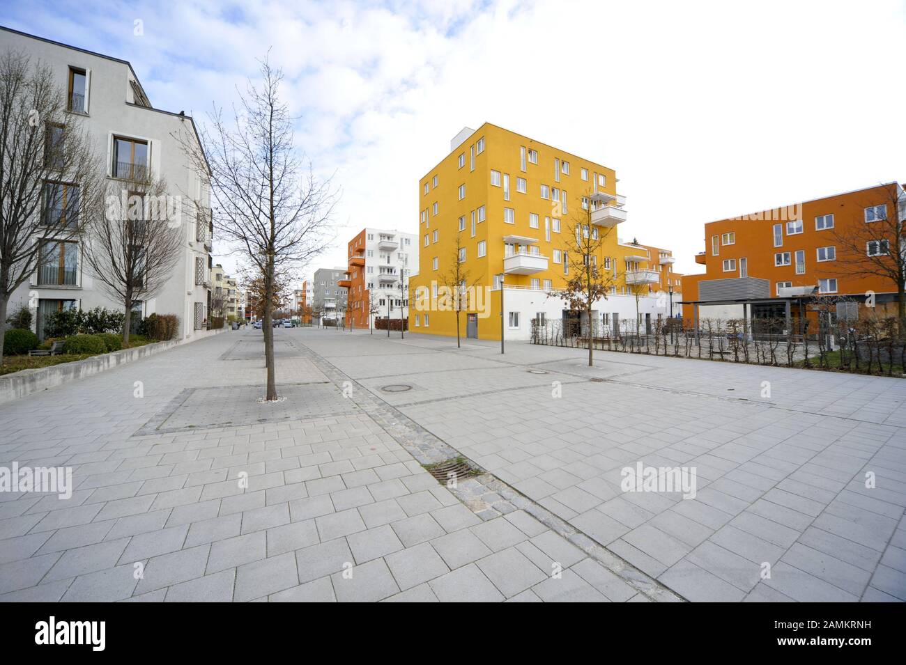 Residential buildings in the new development area on the old exhibition grounds in the Munich district of Schwanthalerhöhe. [automated translation] Stock Photo