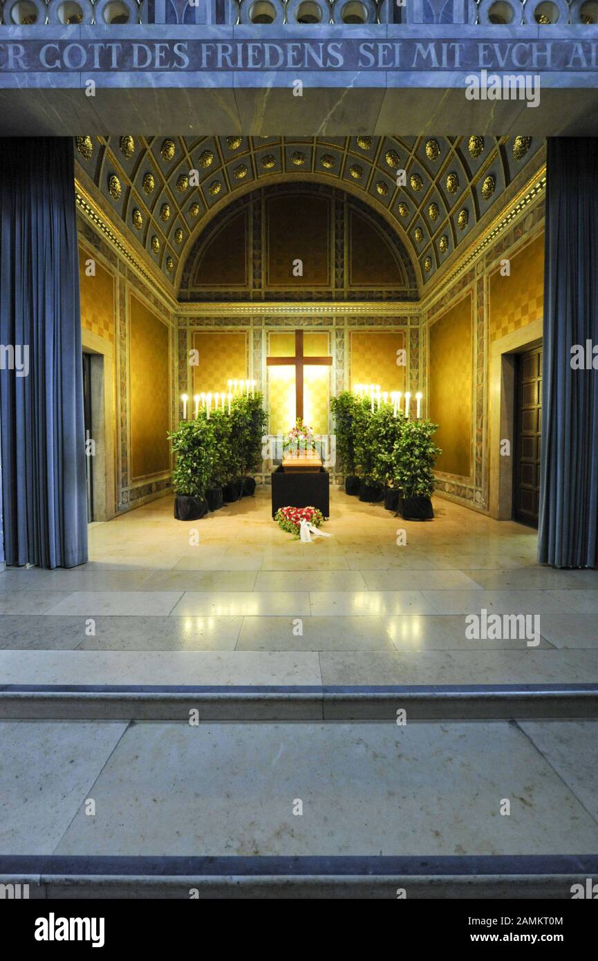 The blessing hall for urn burials in the rear area of the eastern cemetery. [automated translation] Stock Photo