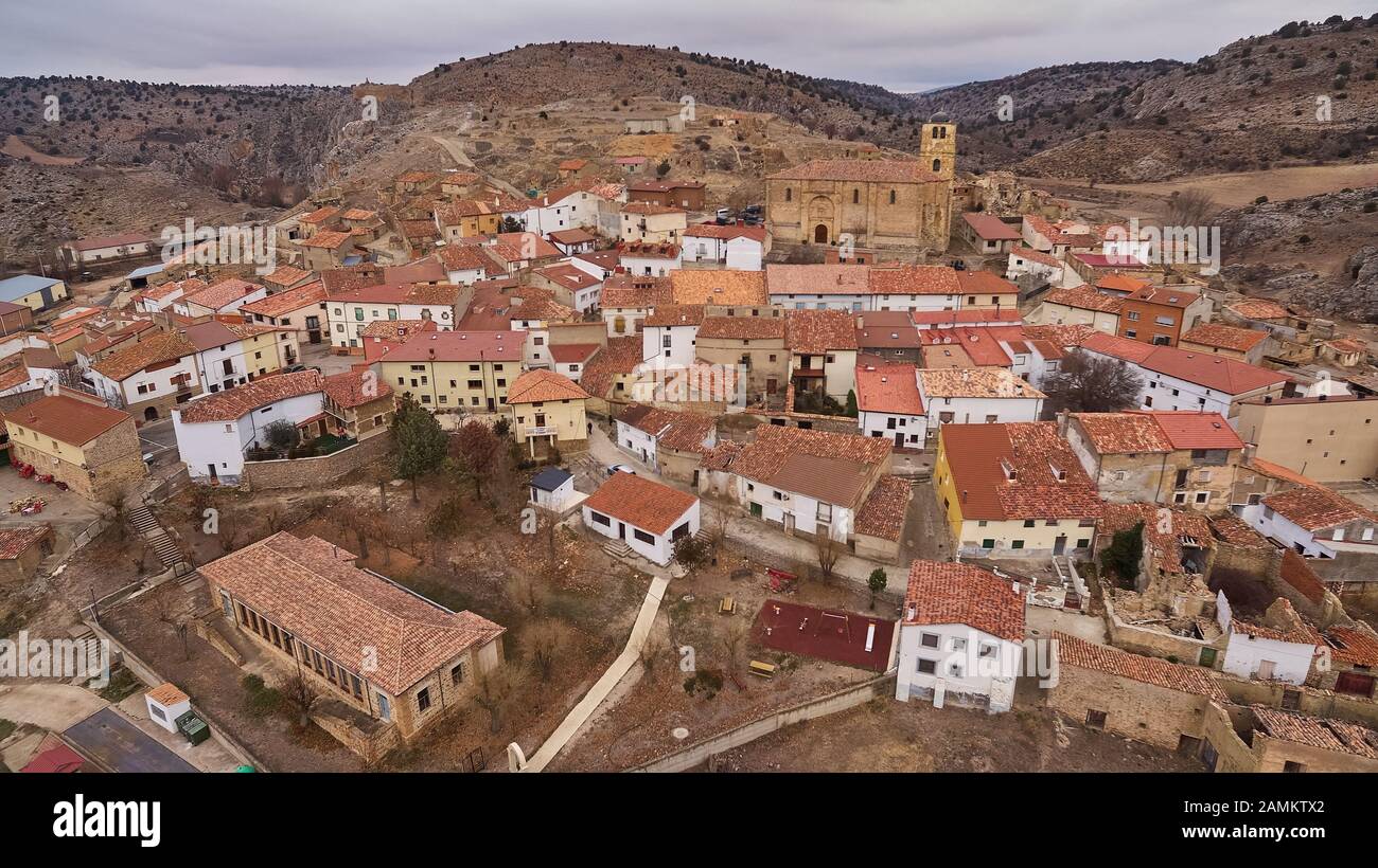 View of Ciria village in Soria province, Spain Stock Photo