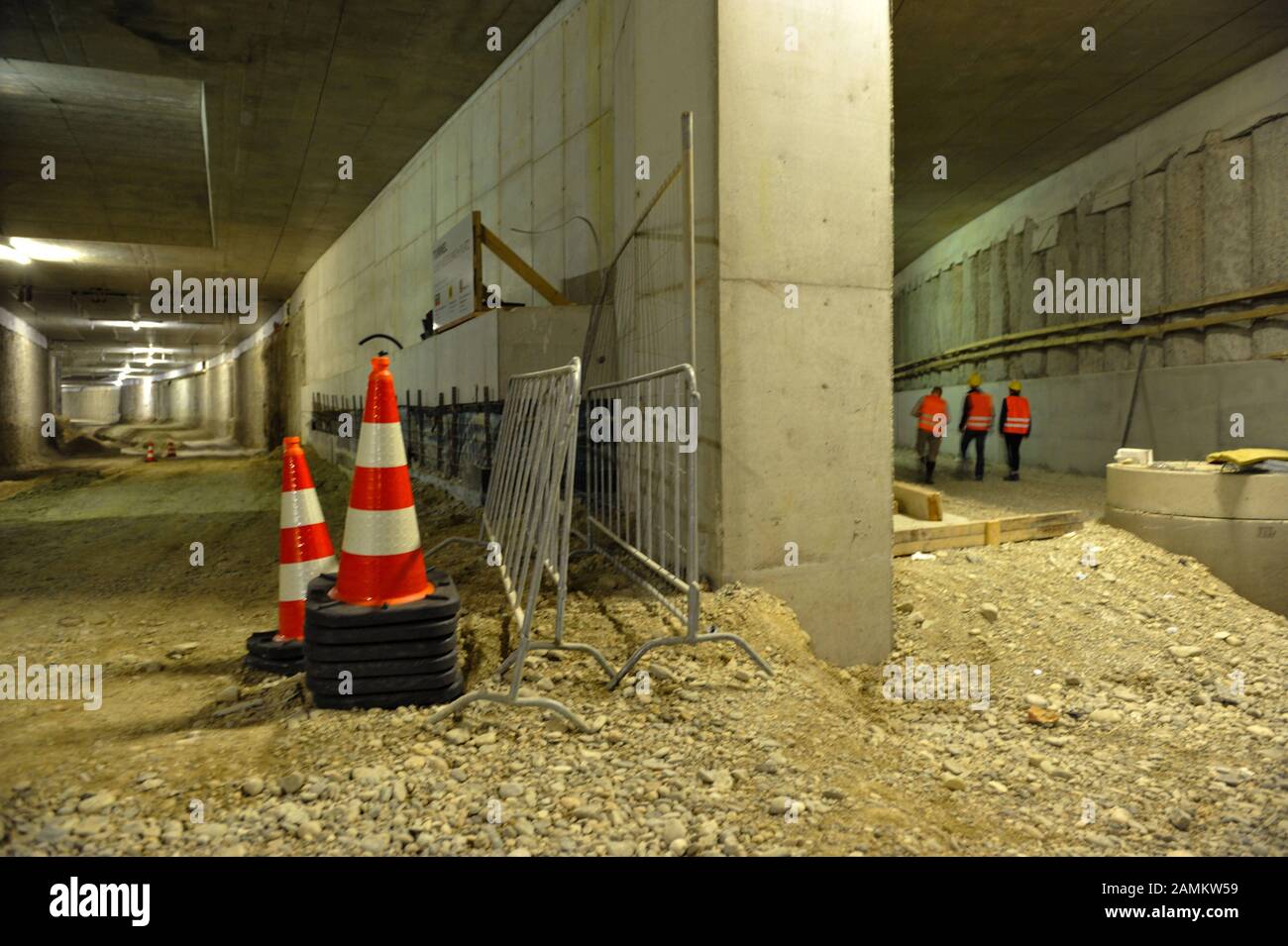Major construction site for the southwest tunnel at Luise-Kiesselbachplatz. [automated translation] Stock Photo