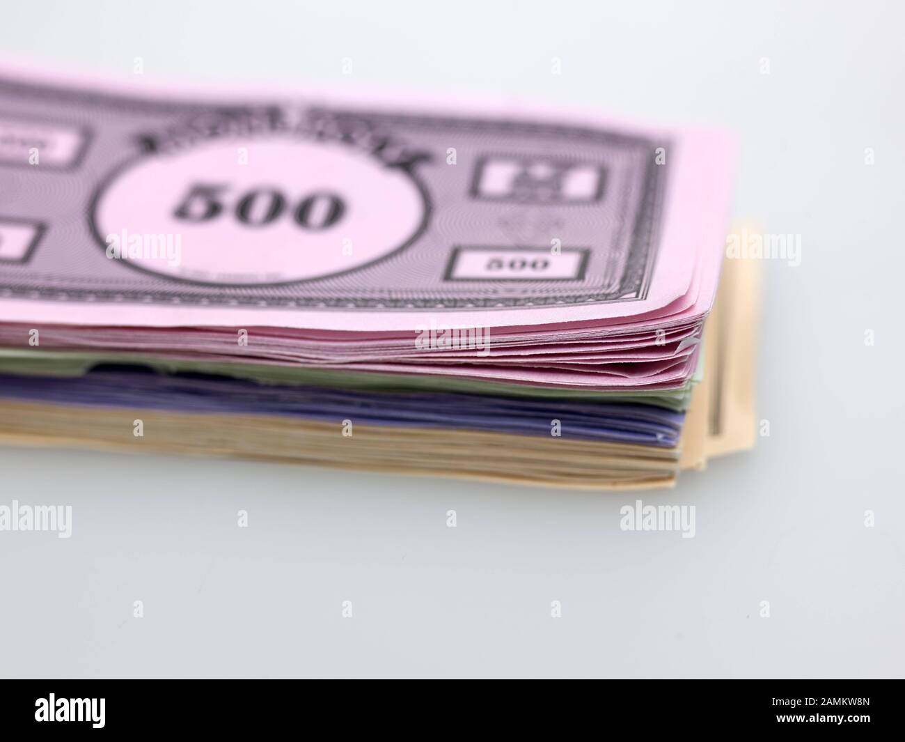 Play money notes of a Monopoly game. [automated translation] Stock Photo