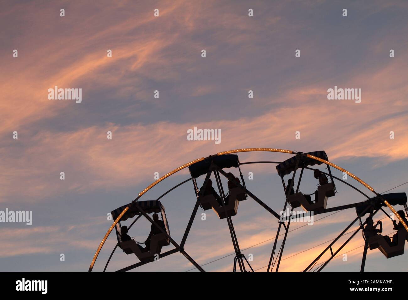 Oktoberfest 2013: The Ferris wheel on the 'Oidn Wiesn' with evening sky. [automated translation] Stock Photo