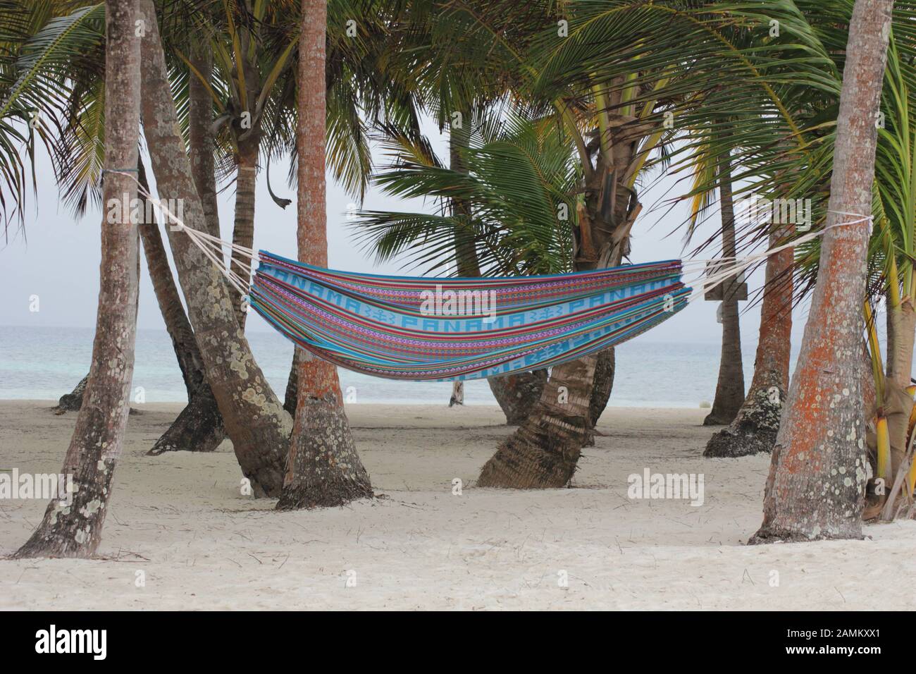 Hammock of the Kuna Indians at the sandy beach of the San Blas Islands