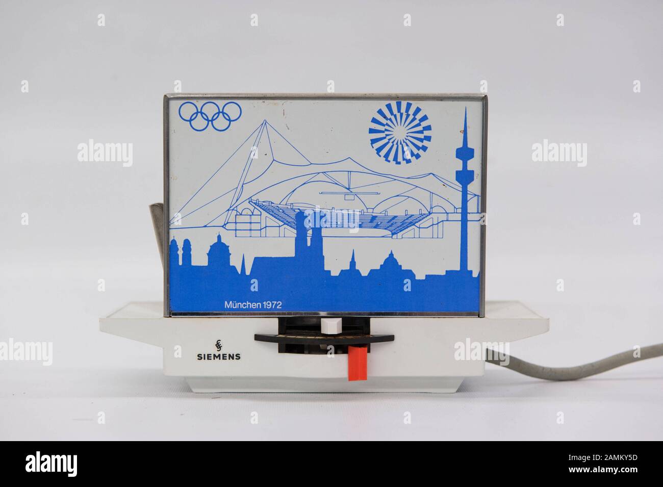Toaster TT 450, special edition 1972 / Olympic toaster. The exhibit is housed in the archive of the Historical Institute of the Siemens Group in the Neuperlach district of Munich. [automated translation] Stock Photo