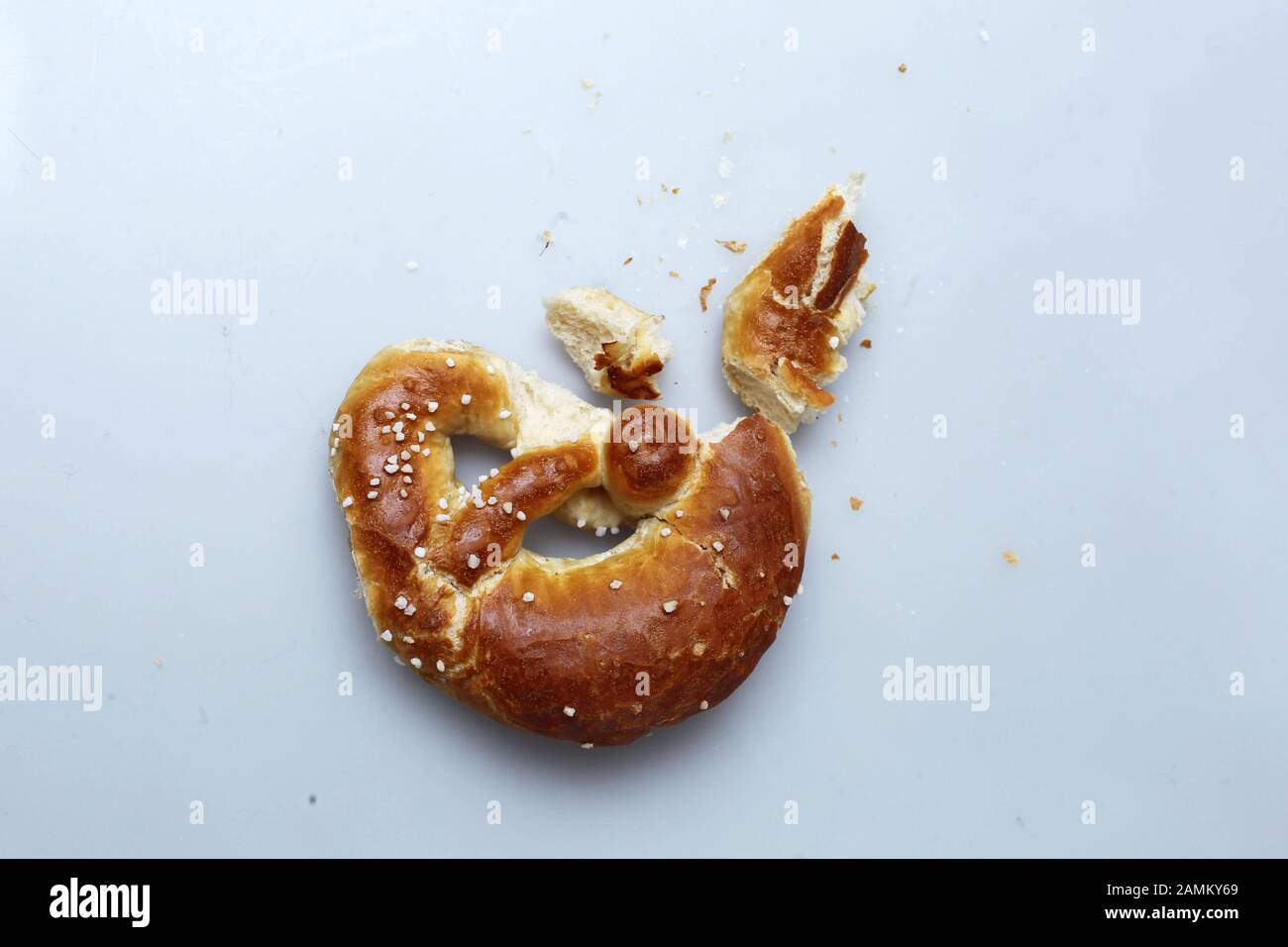 Cracked pretzel. [automated translation] Stock Photo