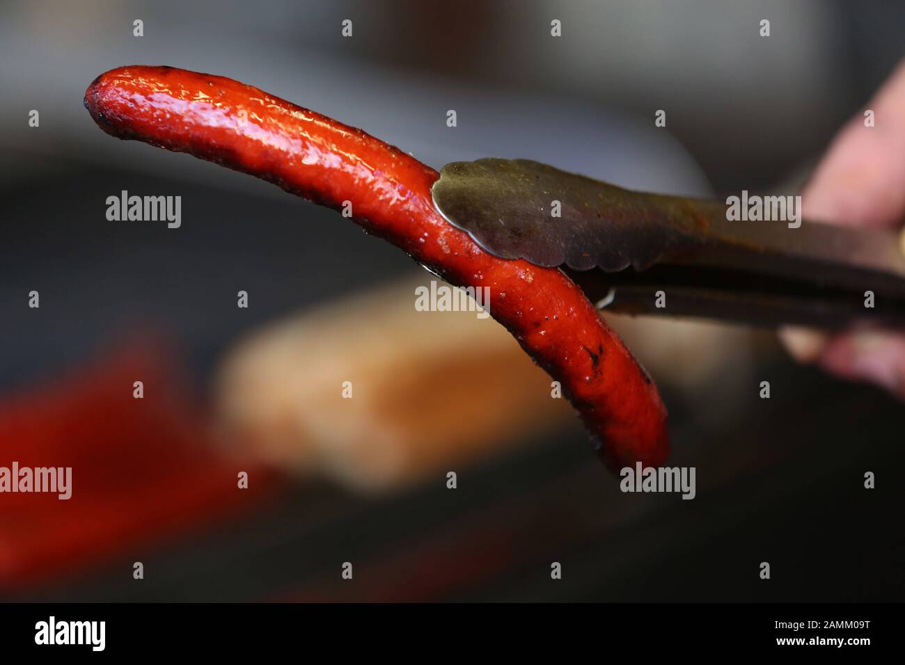 Red bratwurst at the Wintertollwood in Munich. [automated translation